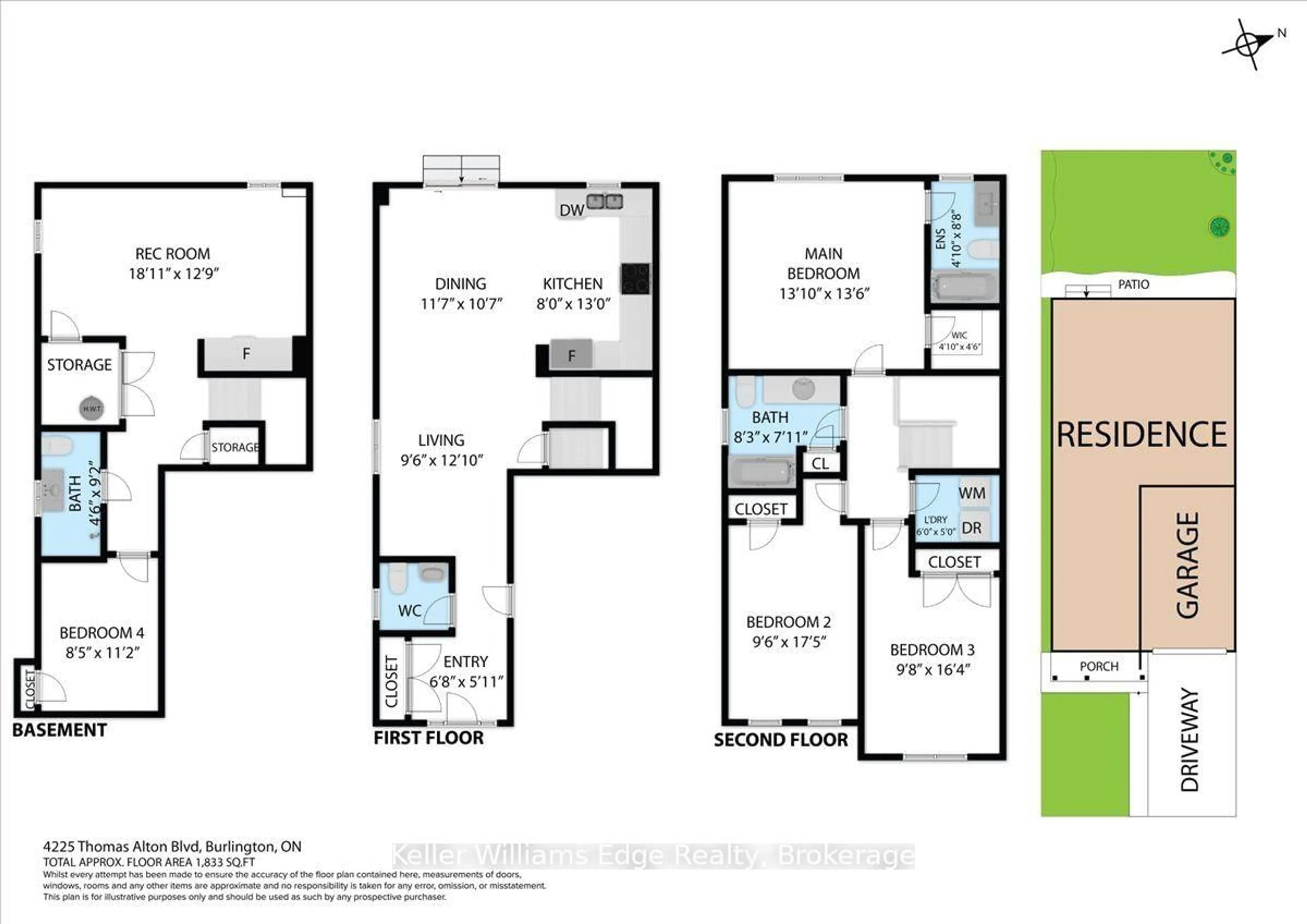 Floor plan for 4225 Thomas Alton Blvd, Burlington Ontario L7M 0N1