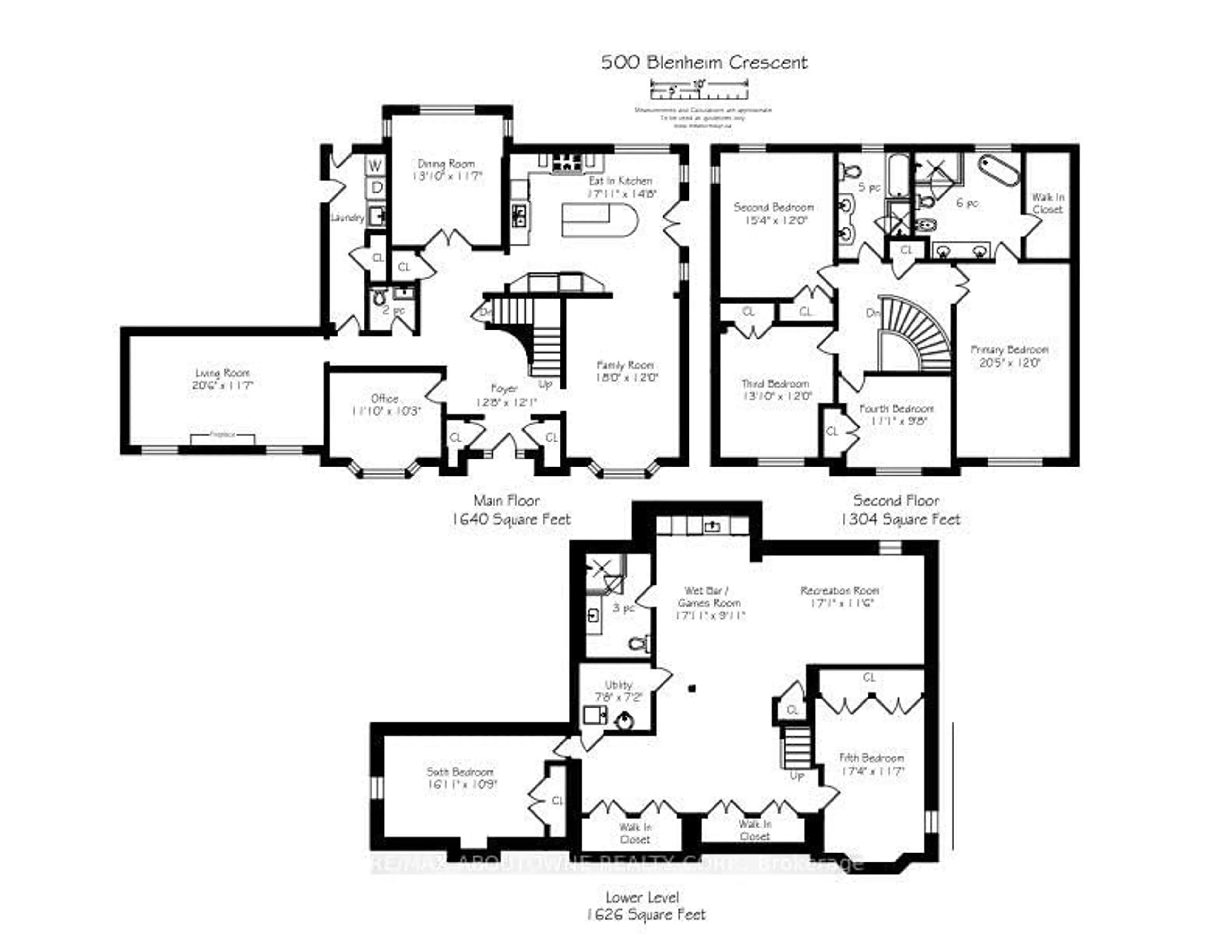 Floor plan for 500 Blenheim Cres, Oakville Ontario L6J 6P7