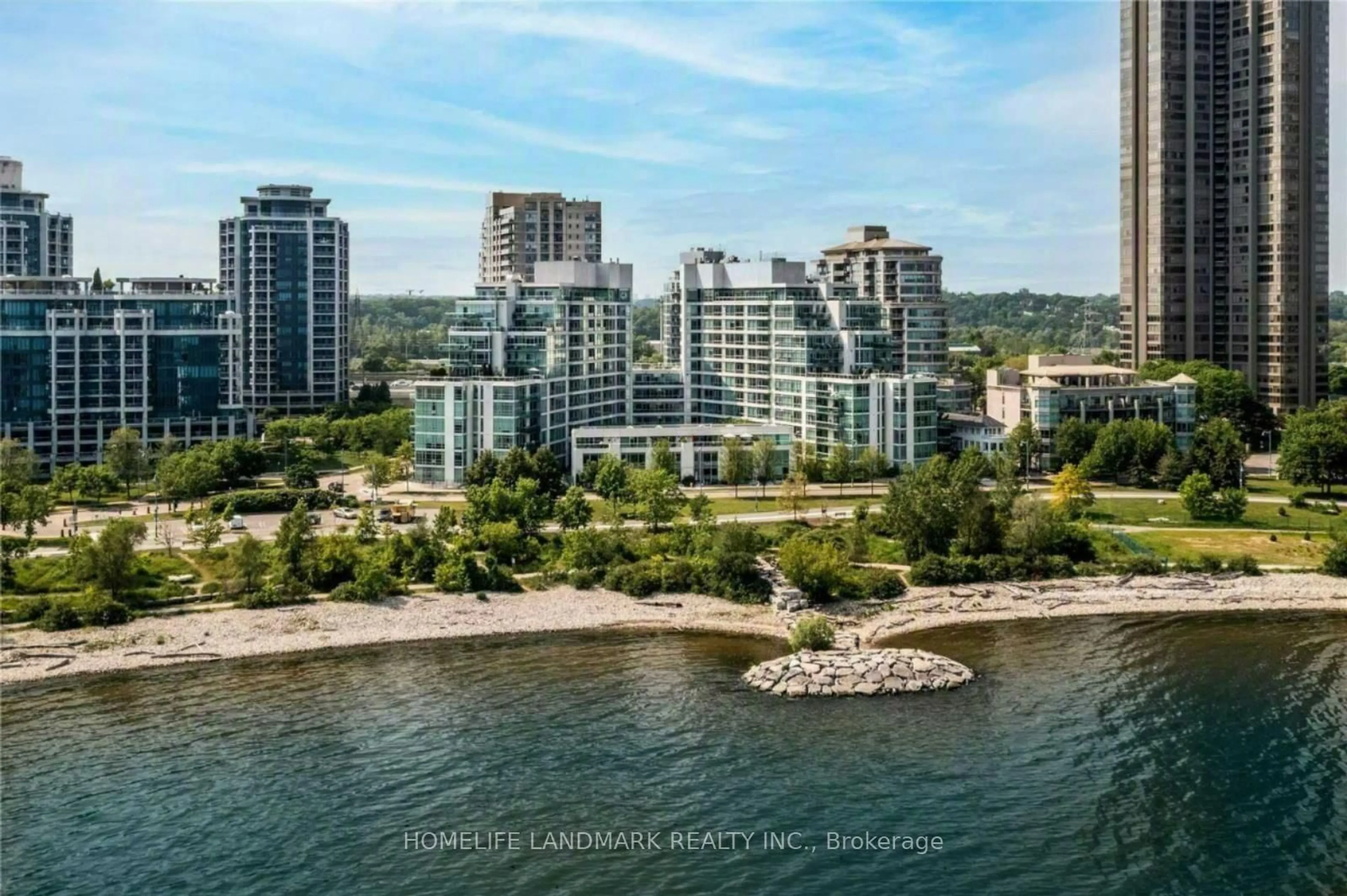 A pic from outside/outdoor area/front of a property/back of a property/a pic from drone, water/lake/river/ocean view for 5 Marine Parade Dr #623, Toronto Ontario M8V 4B4