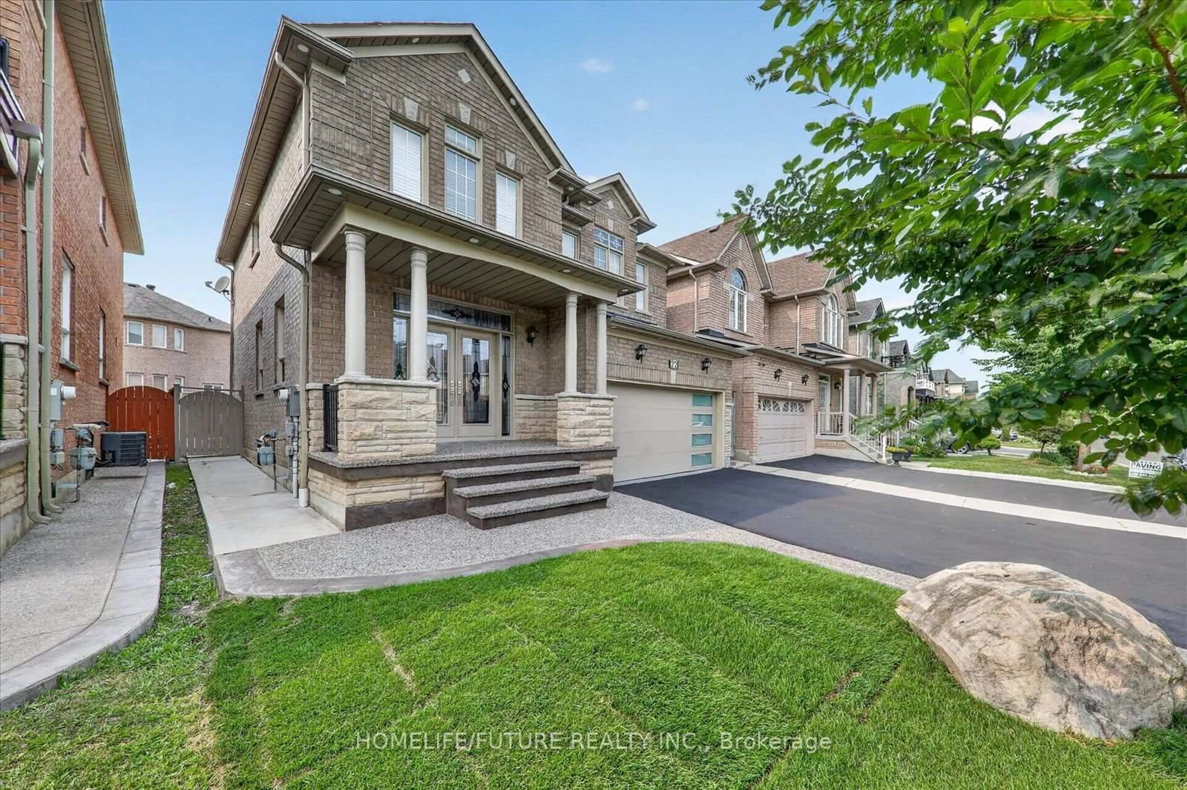 Home with brick exterior material, street for 22 Arctic Willow Rd, Brampton Ontario L6R 3K8