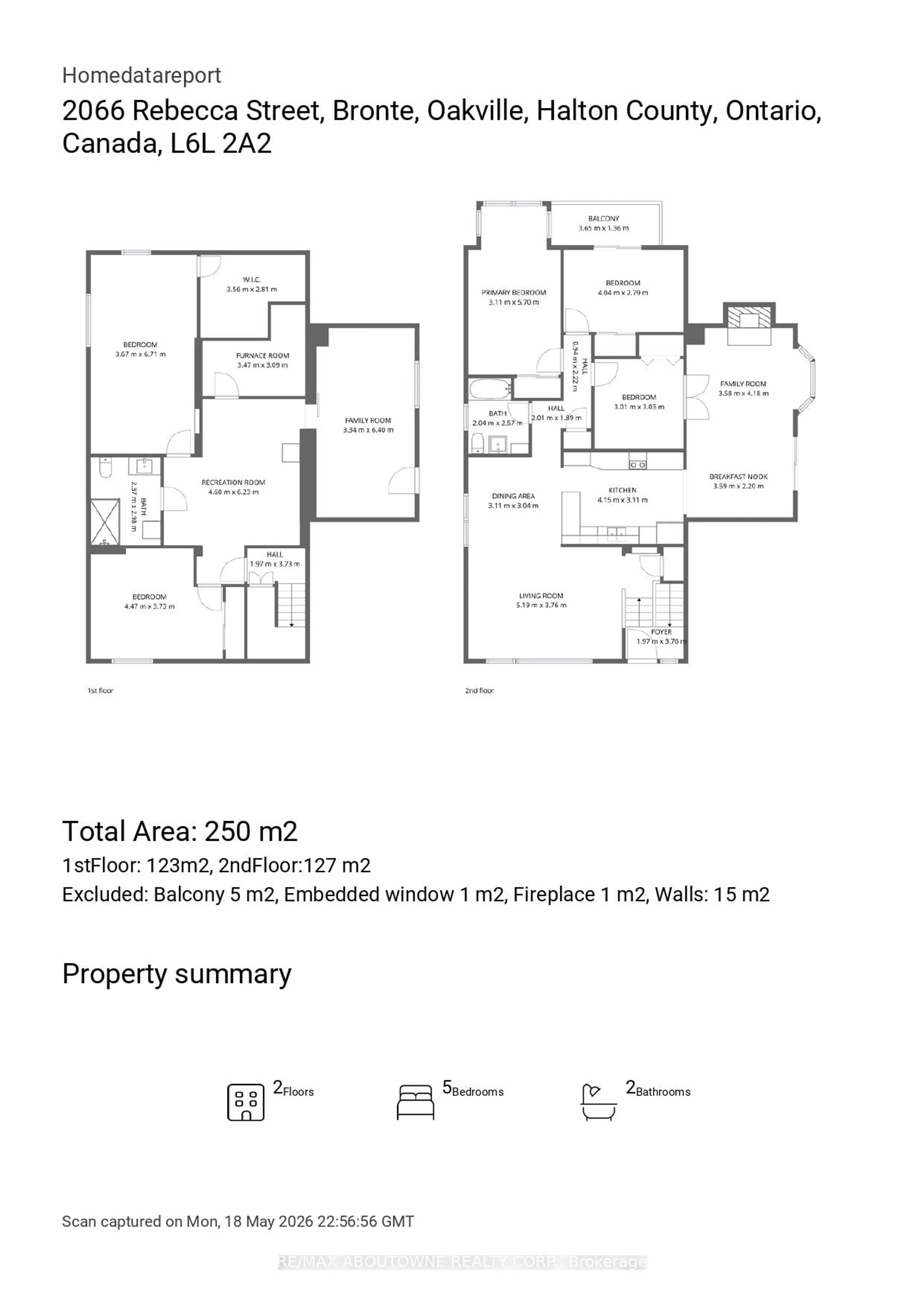 Floor plan for 2066 Rebecca St, Oakville Ontario L6L 2A2
