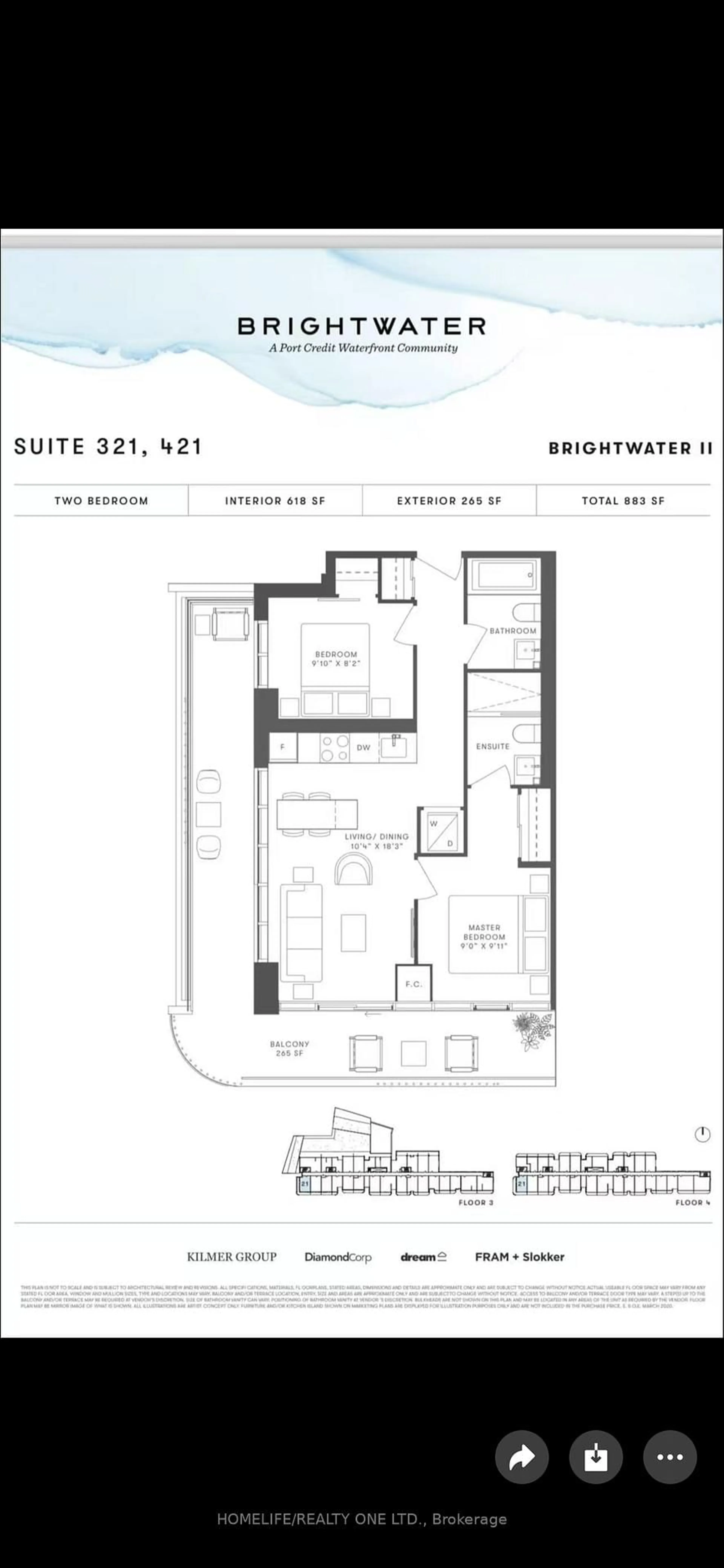 Floor plan for 220 Missinnihe Way #421, Mississauga Ontario L5H 0A9