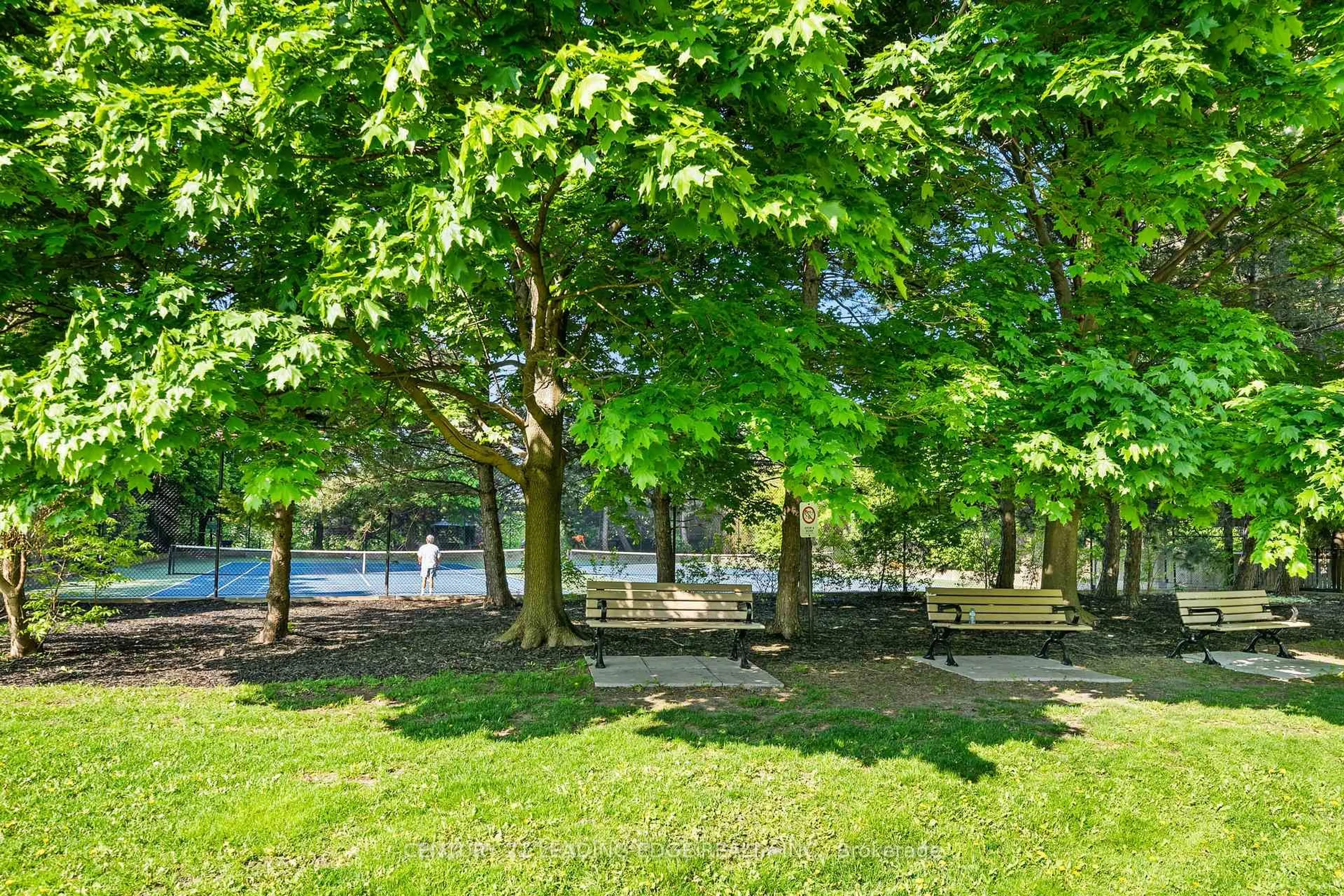 Patio, forest/trees view for 35 Kingsbridge Garden Circ #1812, Mississauga Ontario L5R 3Z5