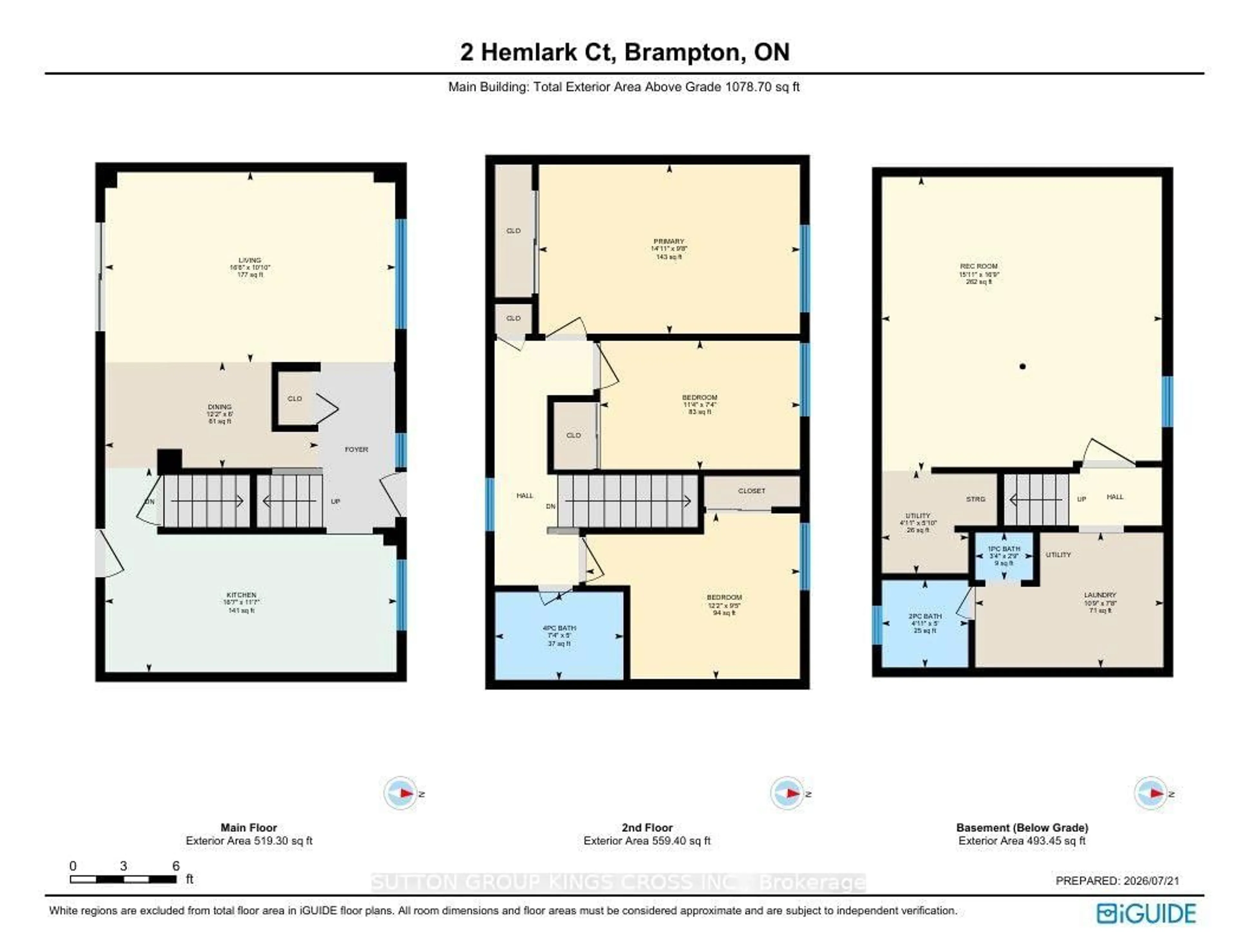 Floor plan for 2 Hemlark Crt, Brampton Ontario L6S 2B7