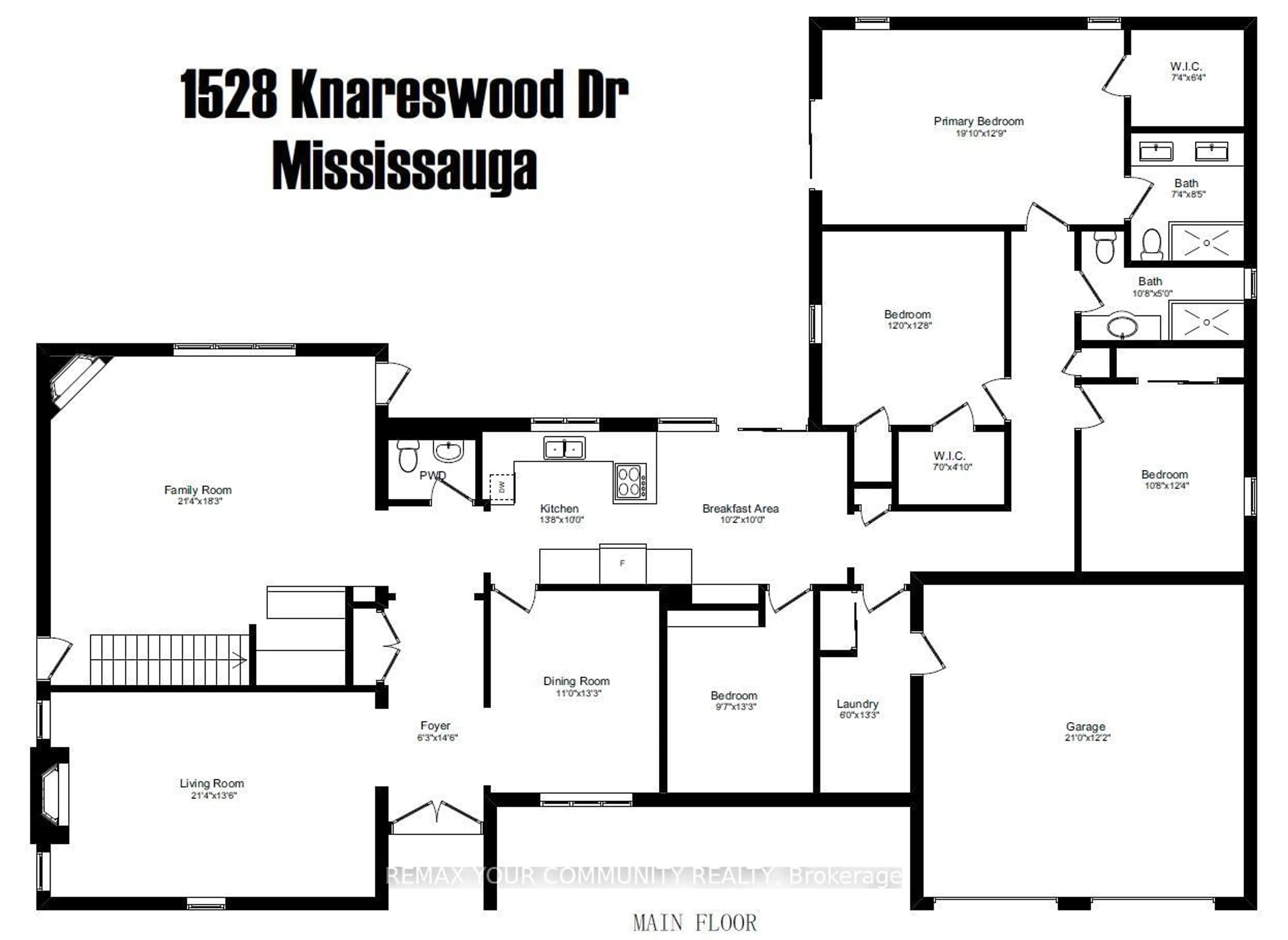 Floor plan for 1528 Knareswood Dr, Mississauga Ontario L5H 2M1