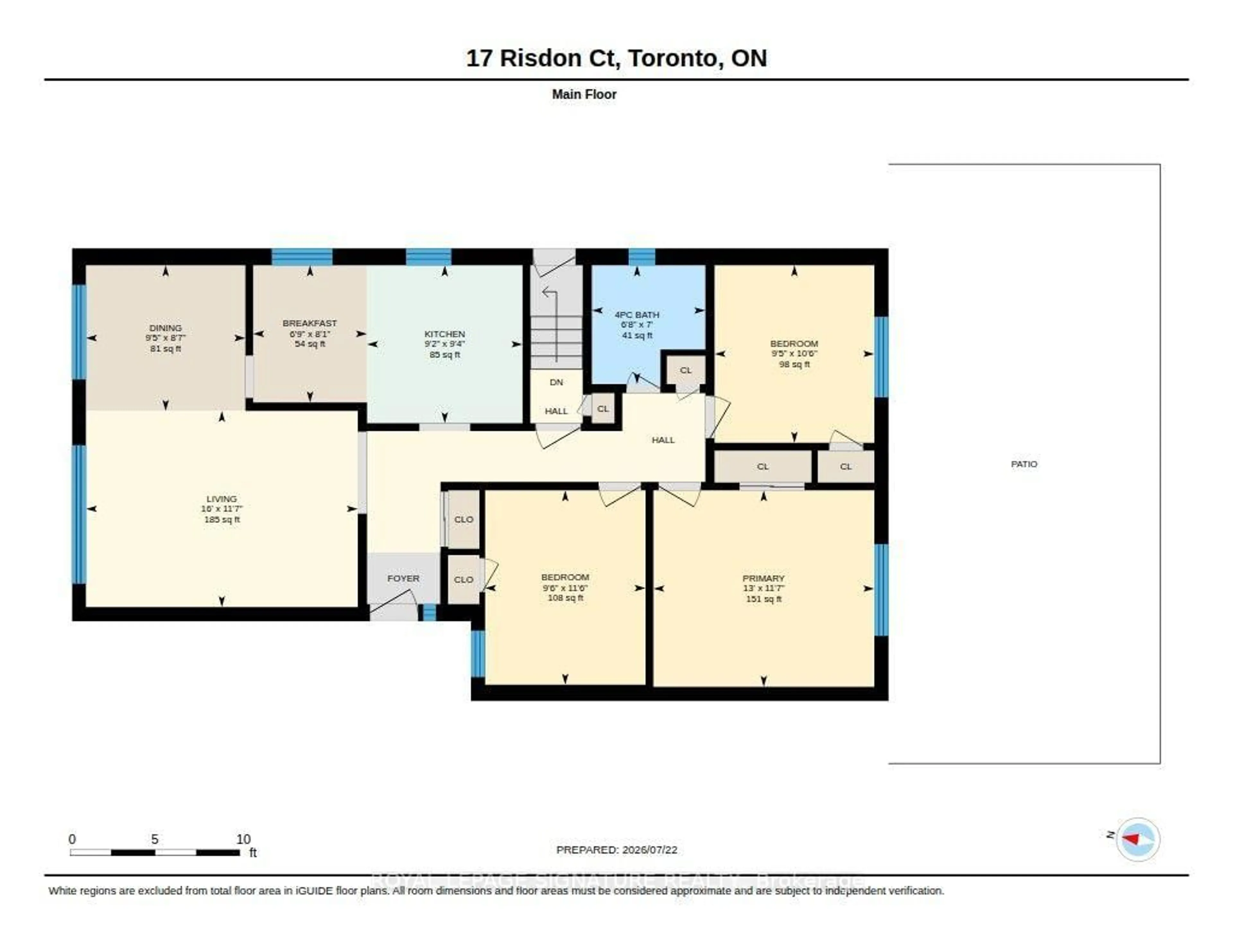 Floor plan for 17 Risdon Crt, Toronto Ontario M9C 4E6