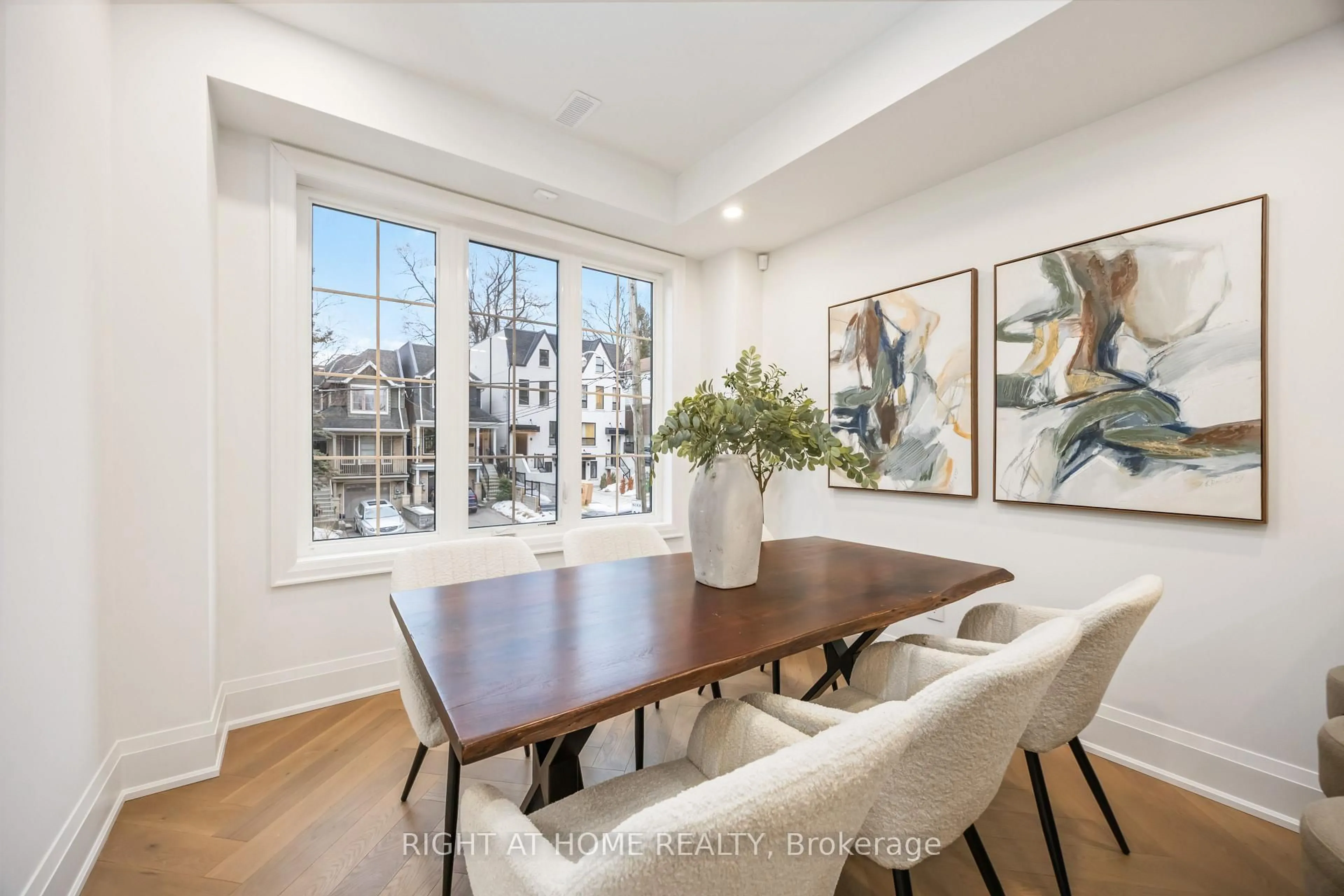 Dining room, wood/laminate floor for 34A Morningside Ave, Toronto Ontario M6S 1C4