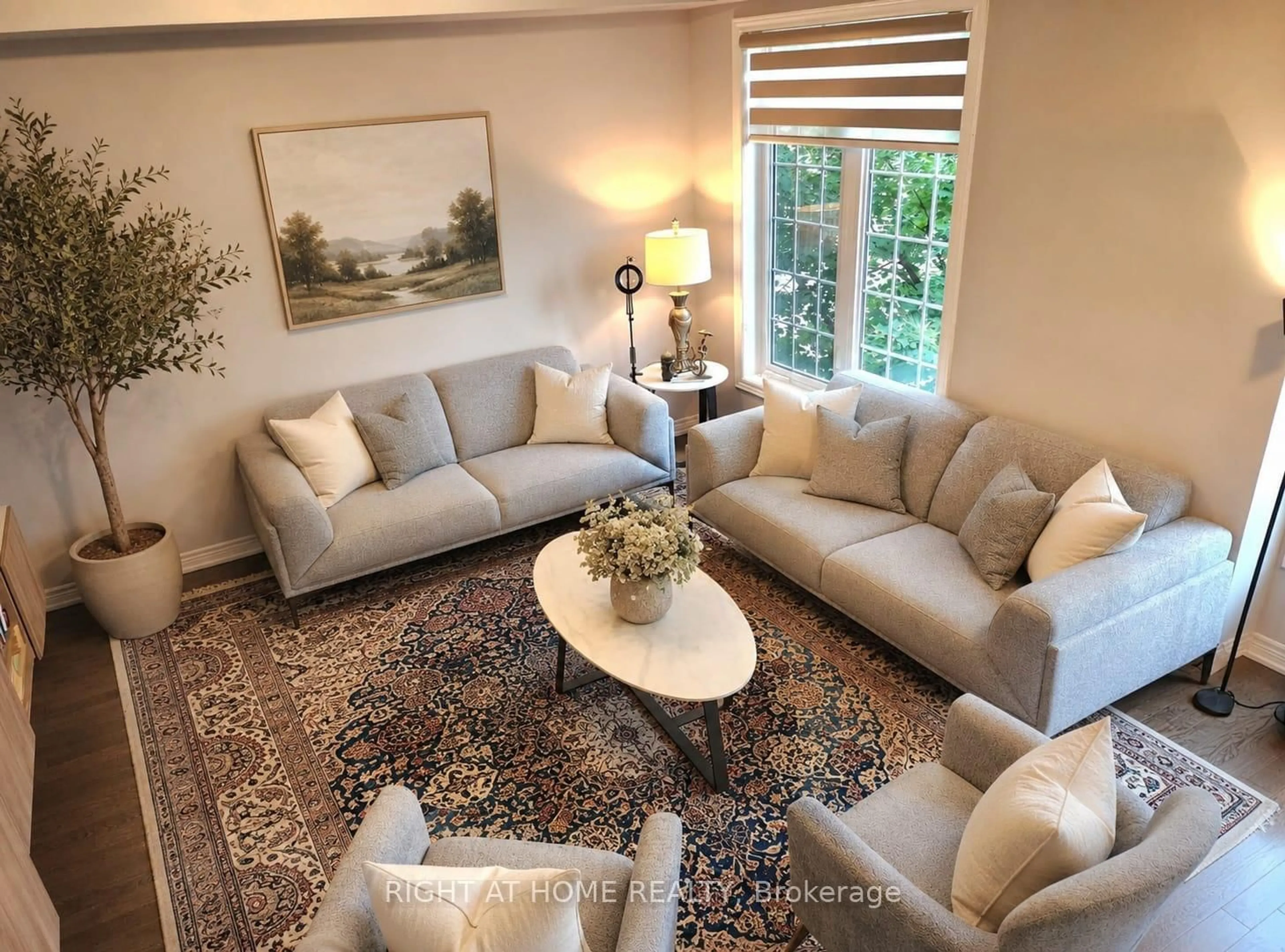 Living room with furniture, carpet floor for 3108 POSTRIDGE Dr, Oakville Ontario L6H 0R2