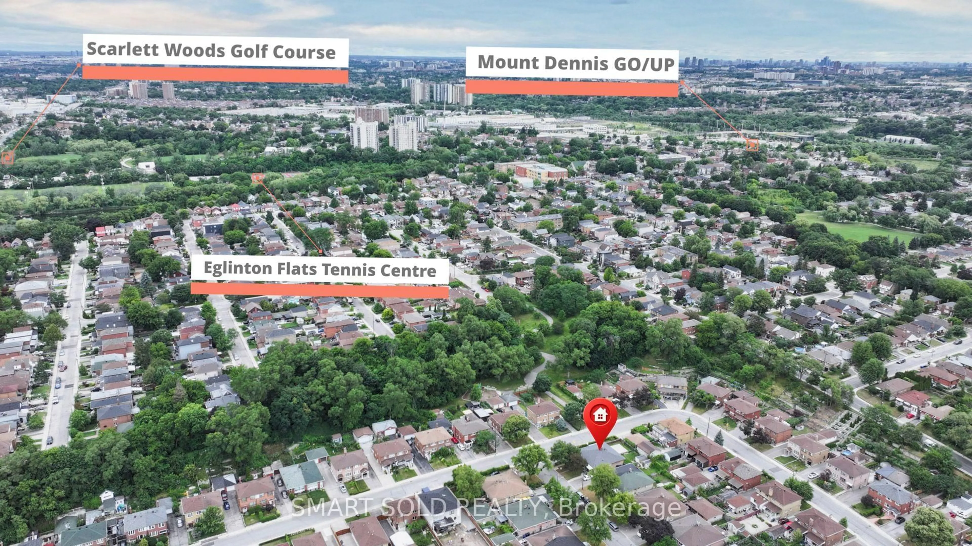 A pic from outside/outdoor area/front of a property/back of a property/a pic from drone, street for 1 Cameo Cres, Toronto Ontario M6N 2K4
