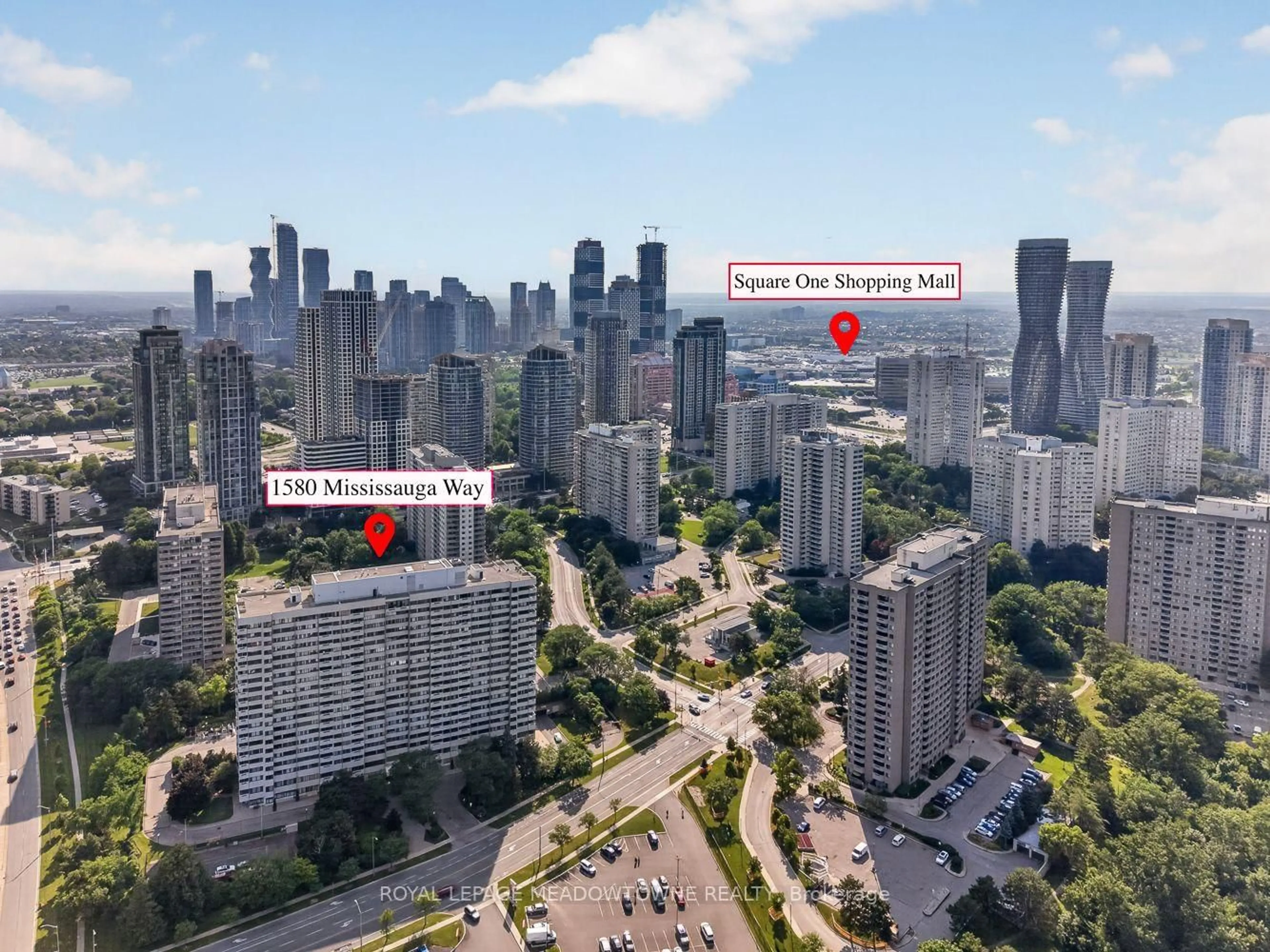 A pic from outside/outdoor area/front of a property/back of a property/a pic from drone, city buildings view from balcony for 1580 Mississauga Valley Blvd #1501, Mississauga Ontario L5A 3T8