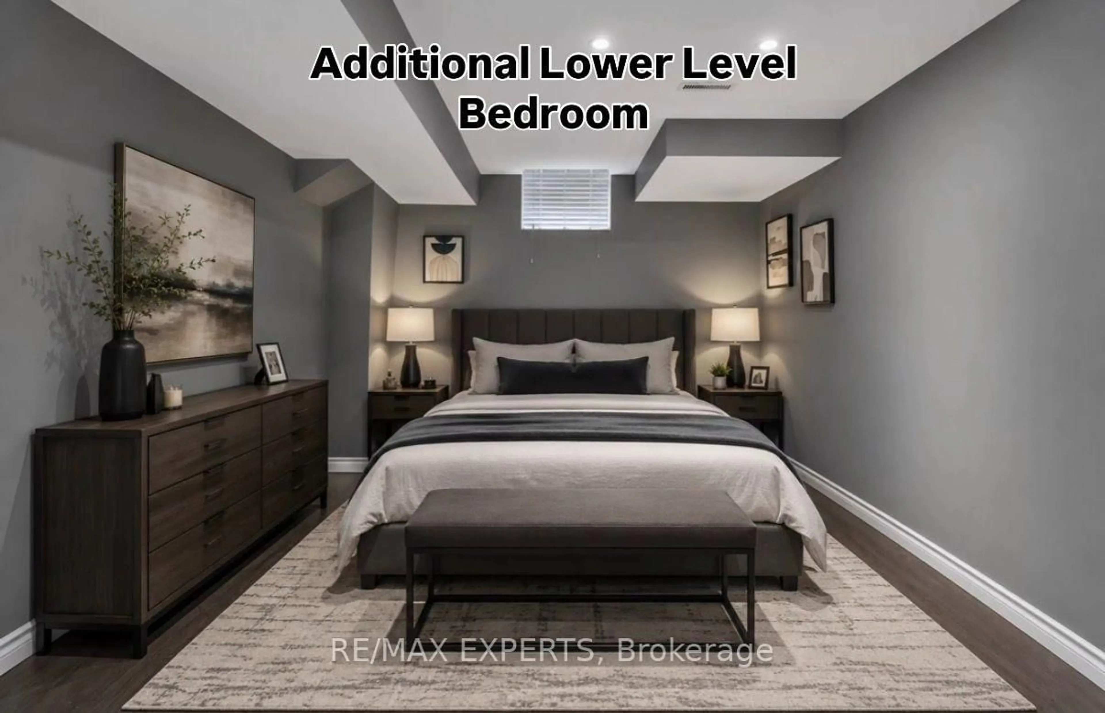 Bedroom with bed, carpet floor for 30 Cedarholme Ave, Caledon Ontario L7C 3S9