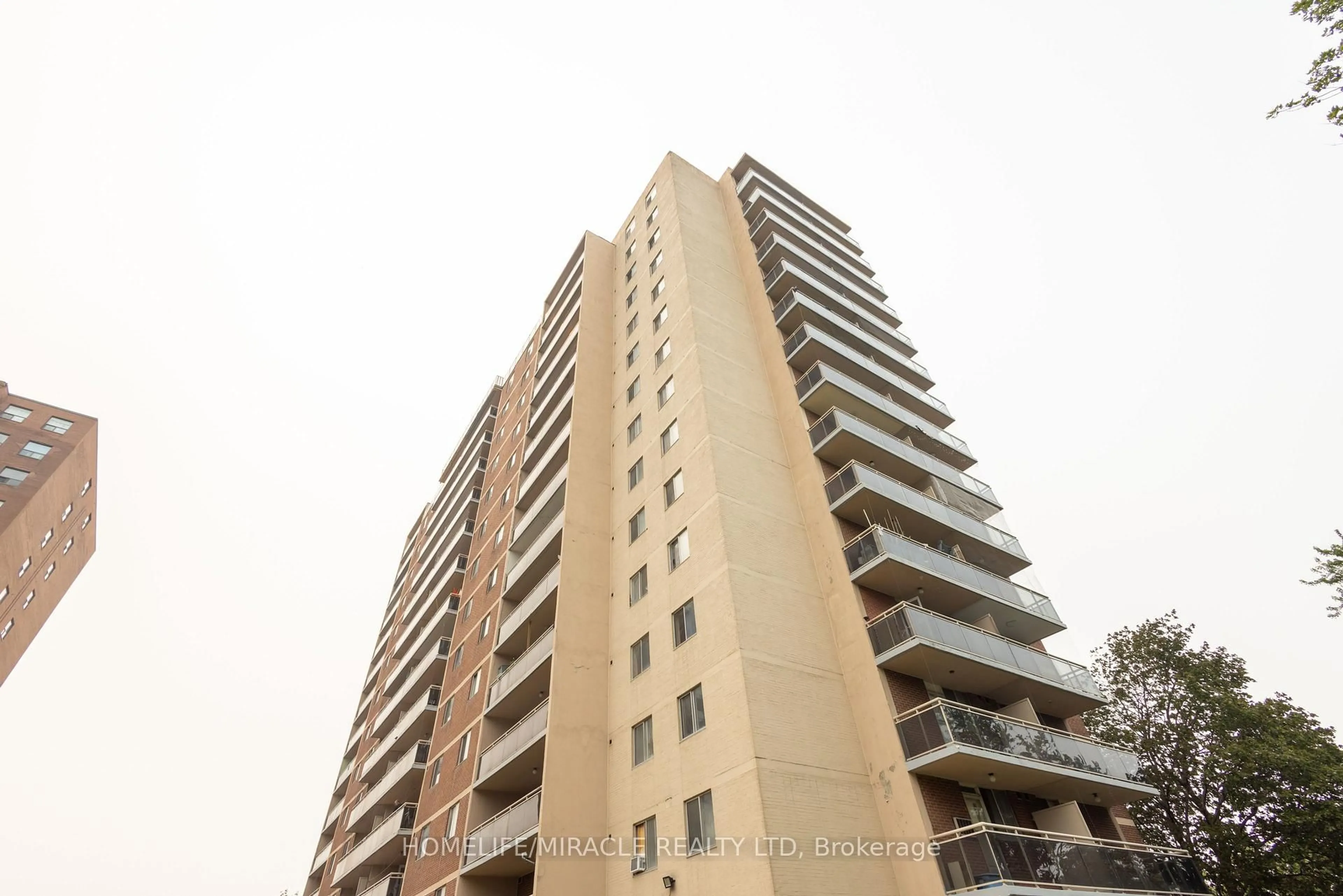 Balcony in the apartment, building for 49 Silverstone Dr #1007, Toronto Ontario M9V 3G2