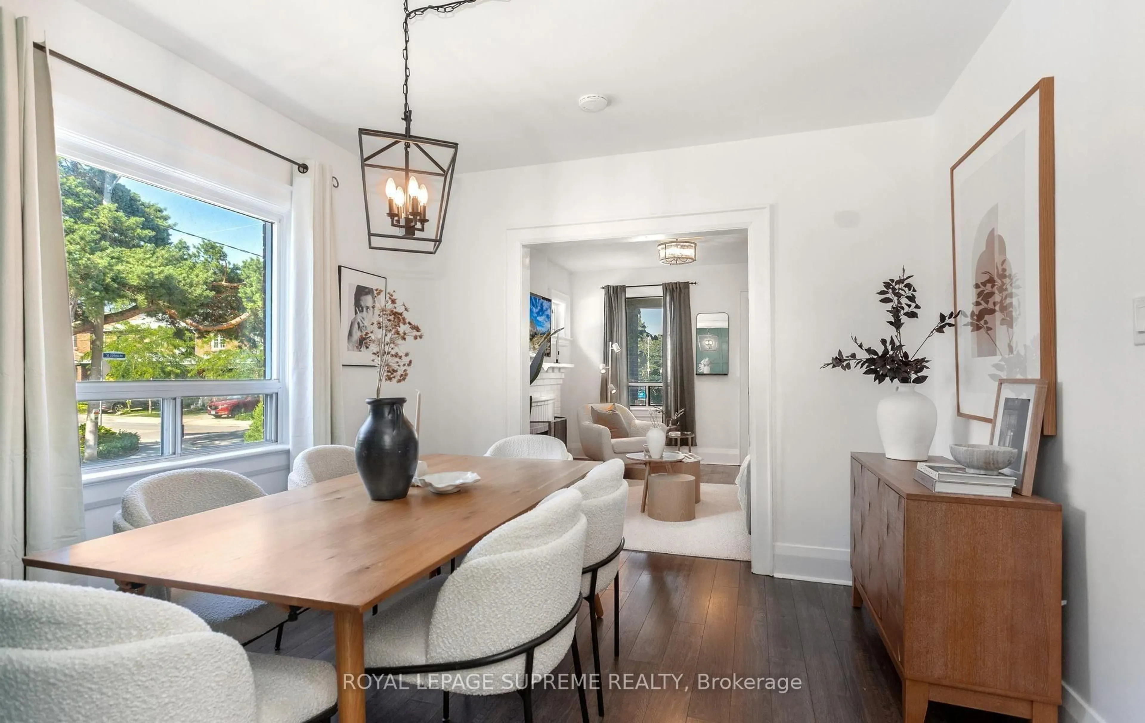 Dining room, wood/laminate floor for 50 Brookside Ave, Toronto Ontario M6S 4G7