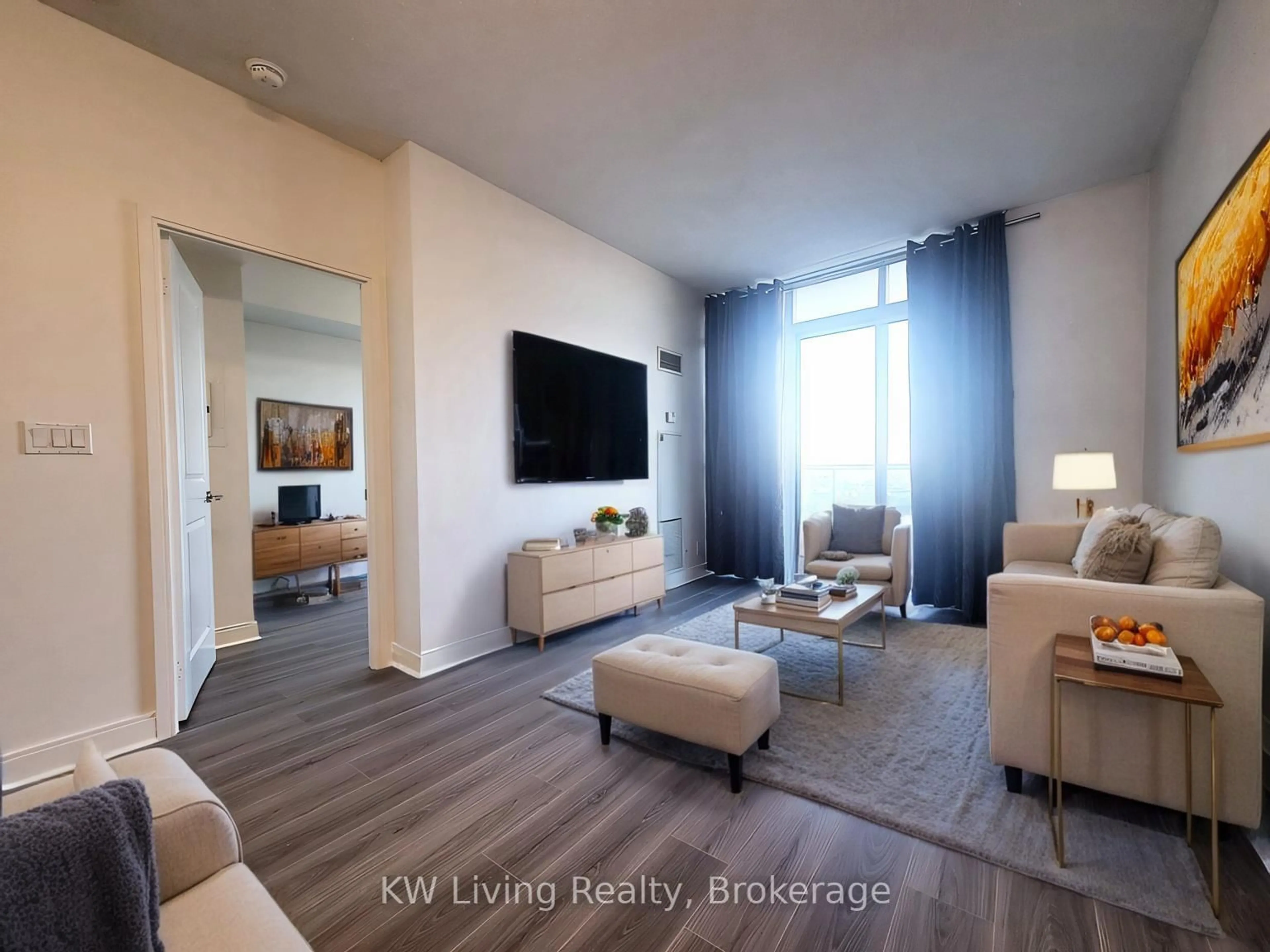 Living room with furniture, unknown for 80 Absolute Ave #1201, Mississauga Ontario L4Z 0A9