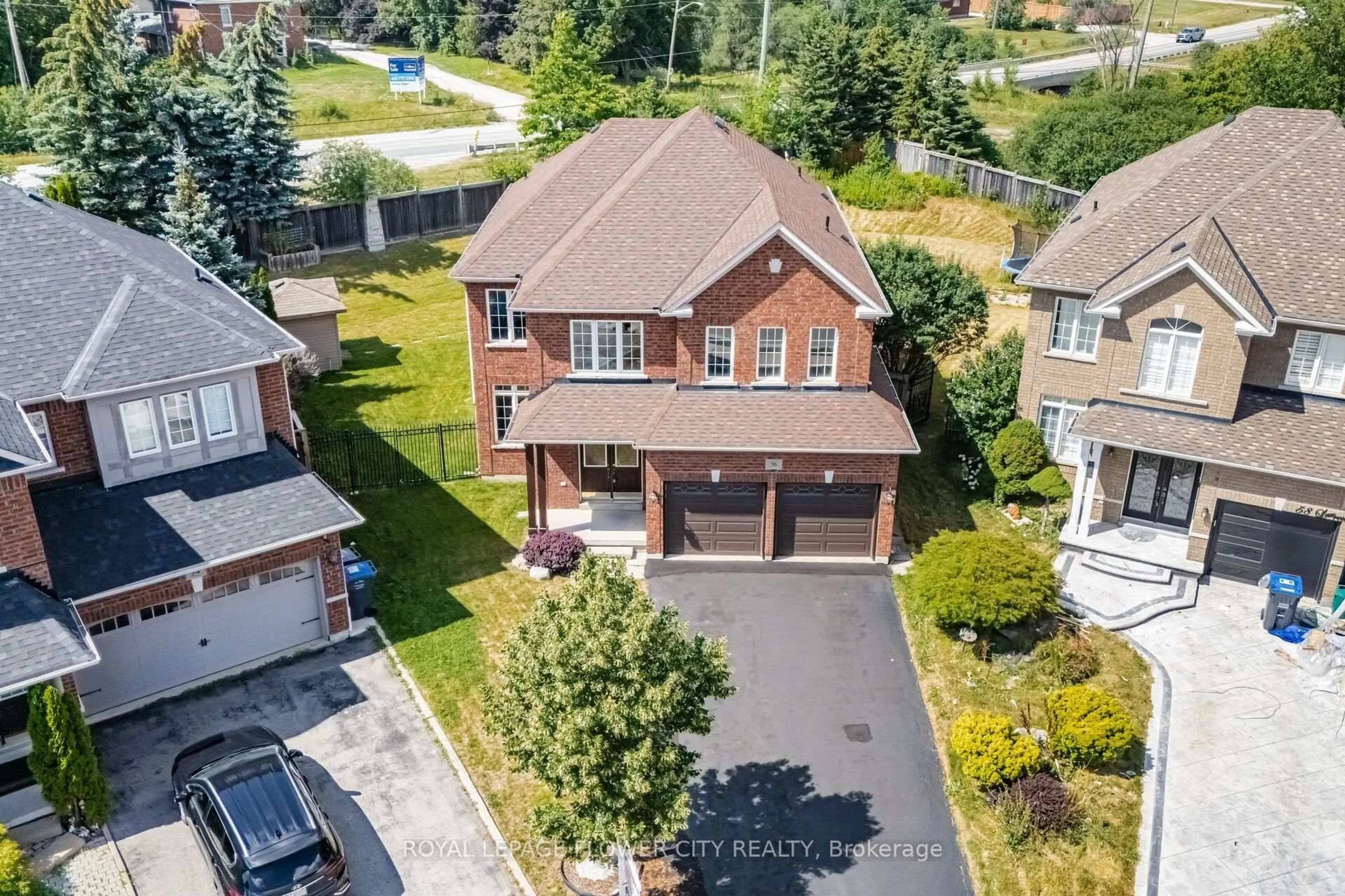A pic from outside/outdoor area/front of a property/back of a property/a pic from drone, street for 56 Laurentide Cres, Brampton Ontario L6P 1Y4