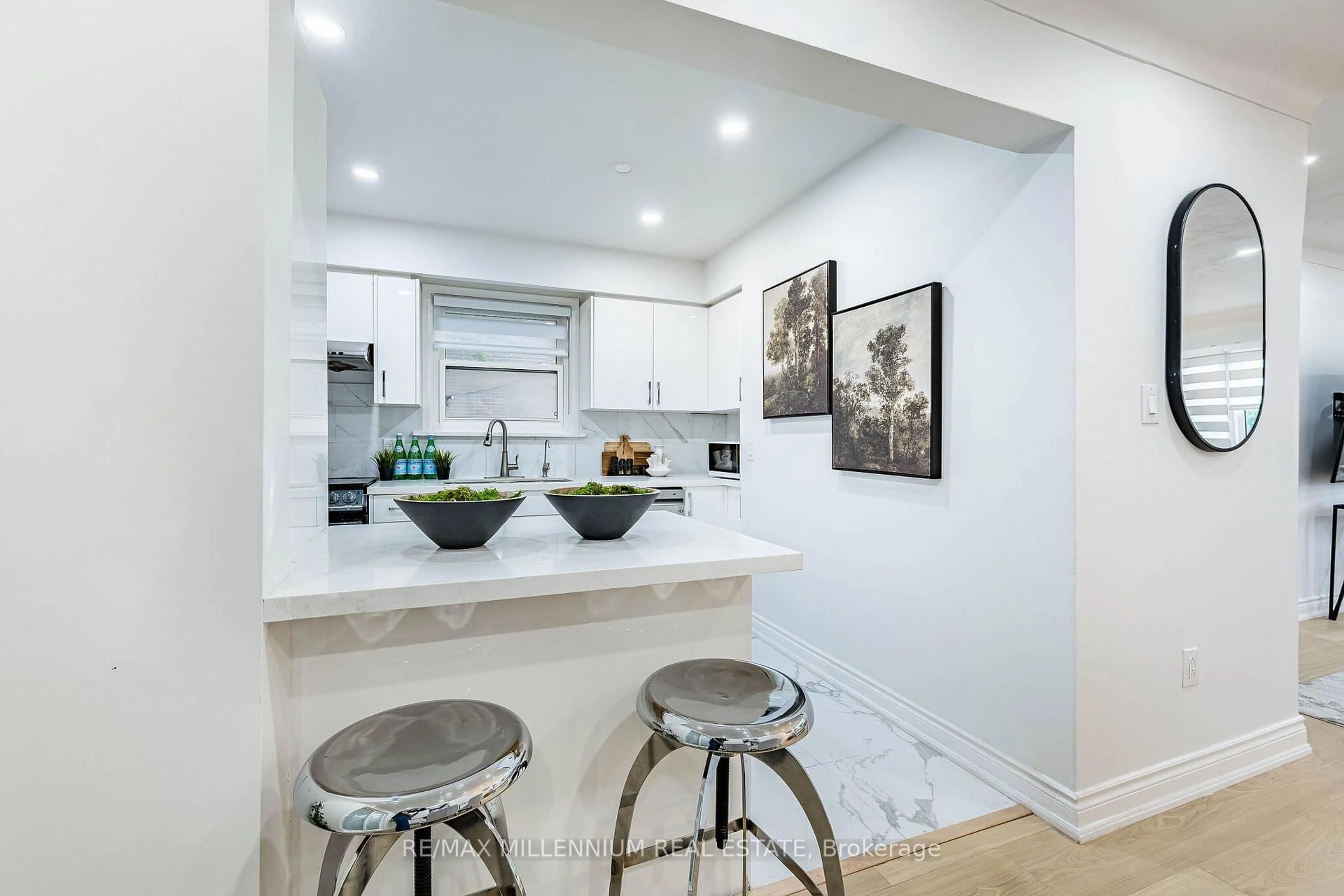 Contemporary kitchen, ceramic/tile floor for 612 Appleby Line, Burlington Ontario L7L 2Y3