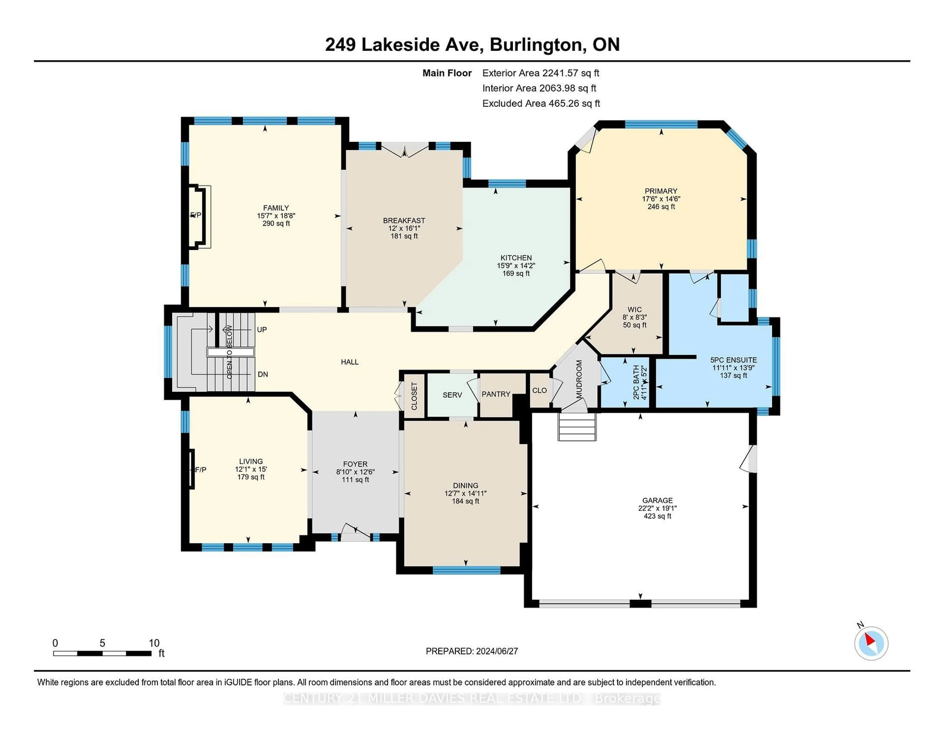 Floor plan for 249 Lakeside Ave, Burlington Ontario L7N 1Y4