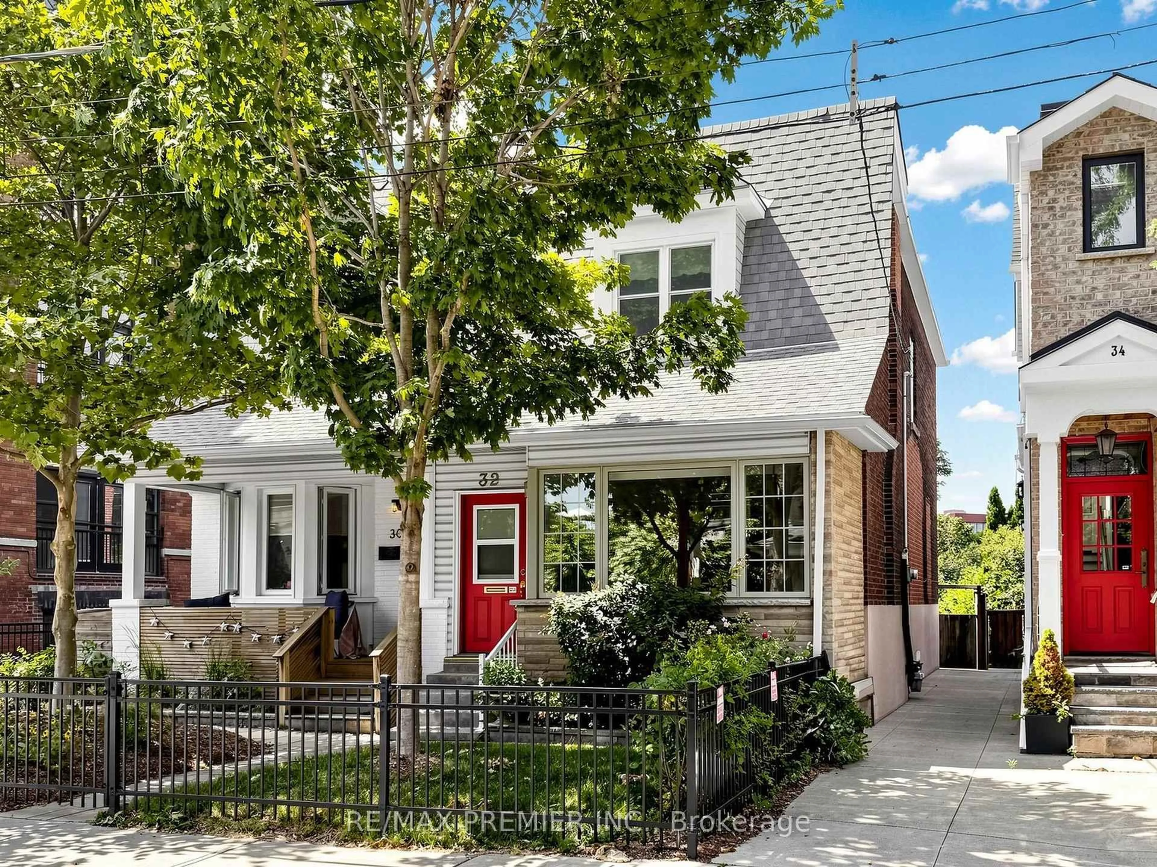 Home with brick exterior material, street for 32 Ritchie Ave, Toronto Ontario M6R 2J8