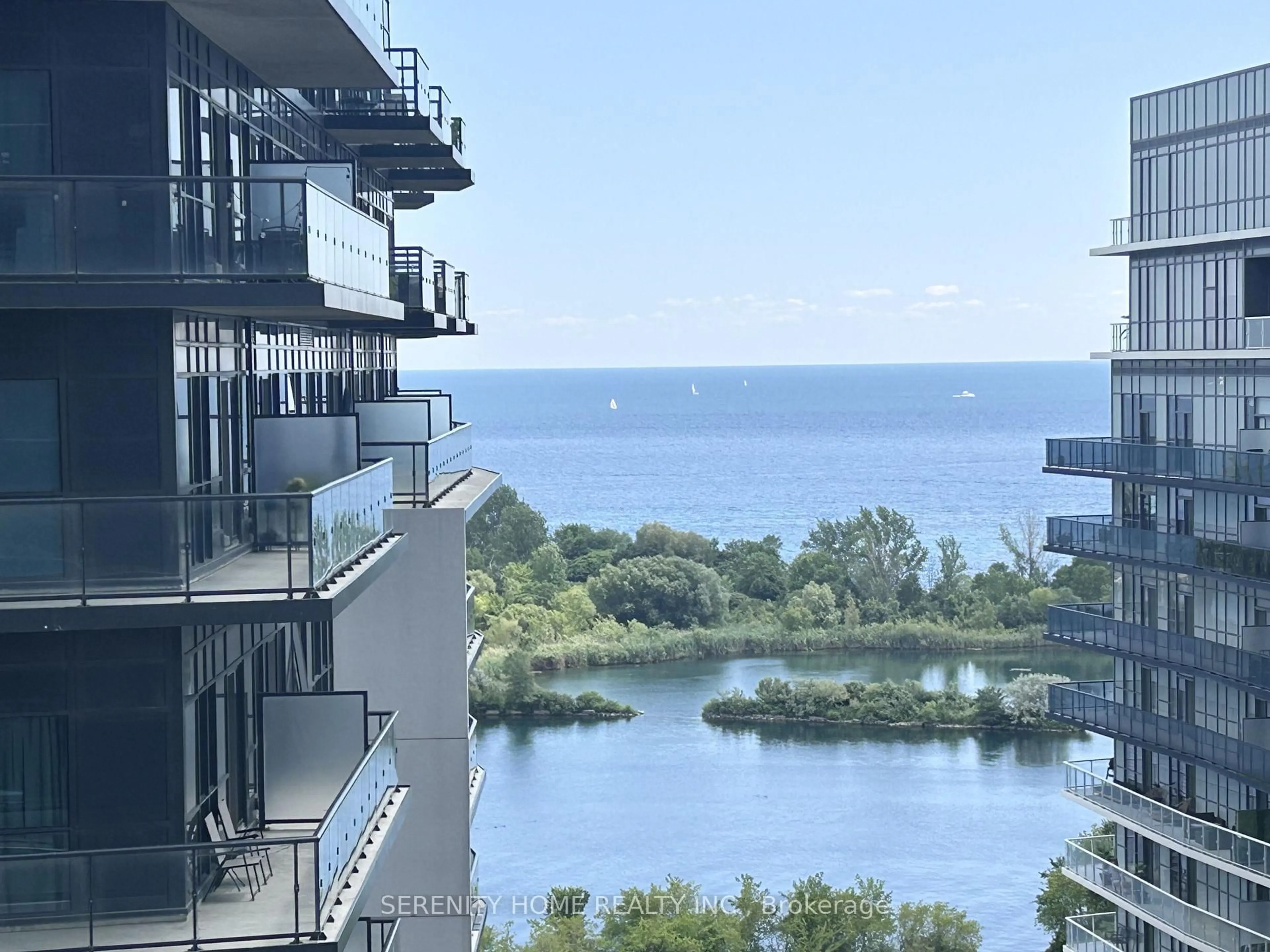 Balcony in the apartment, water/lake/river/ocean view for 38 Annie Craig Dr #1604, Toronto Ontario M8V 0A8