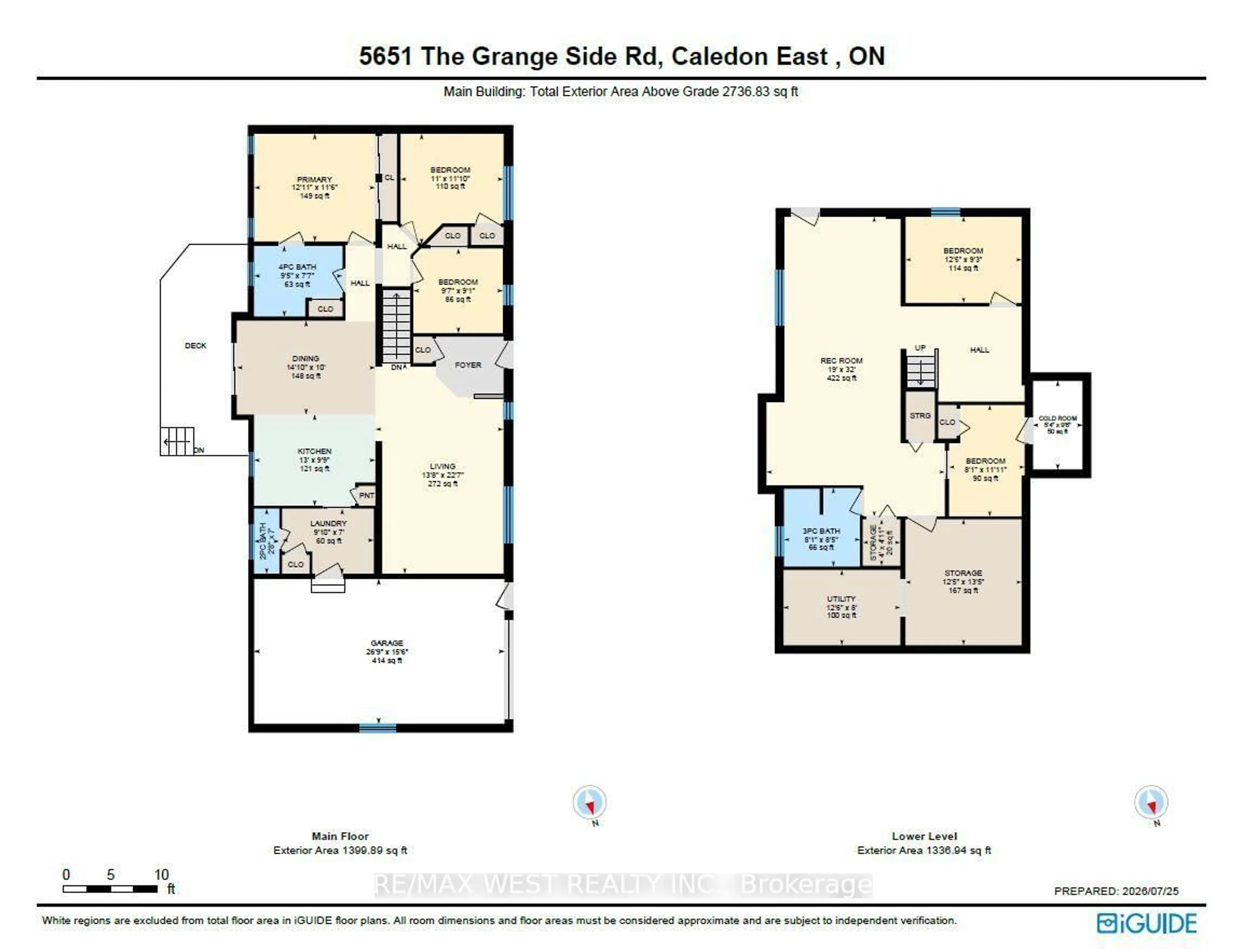 Floor plan for 5651 The Grange Side Rd, Caledon Ontario L7C 0G5