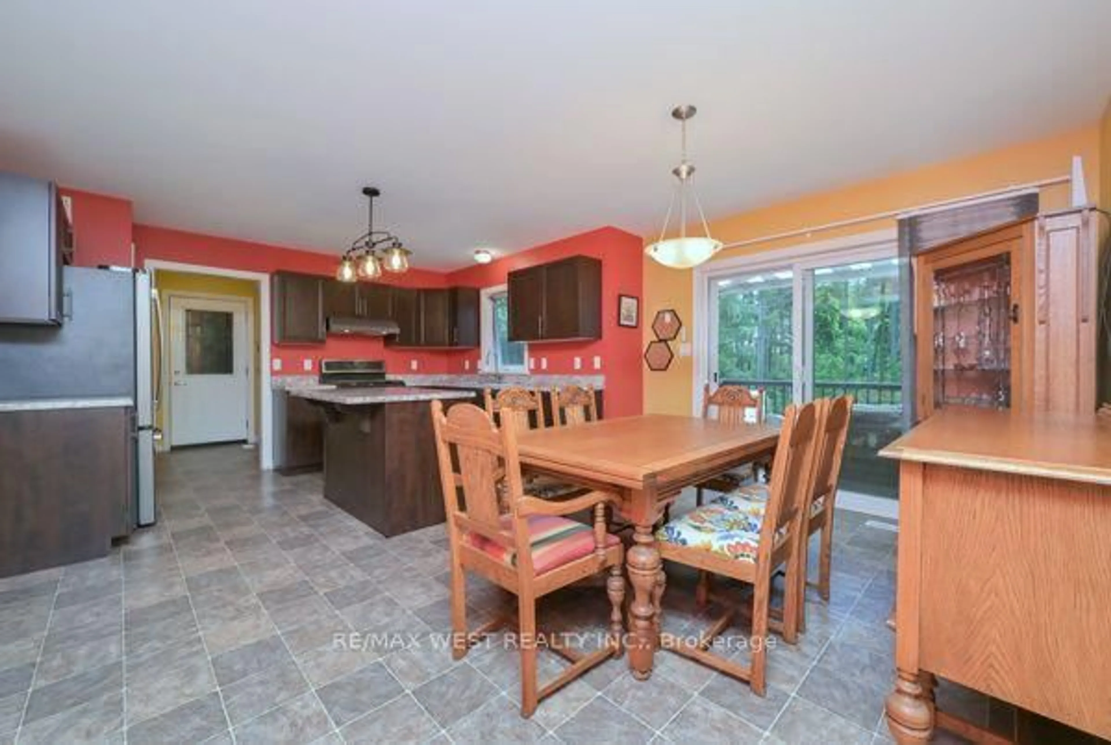 Open concept kitchen, ceramic/tile floor for 5651 The Grange Side Rd, Caledon Ontario L7C 0G5