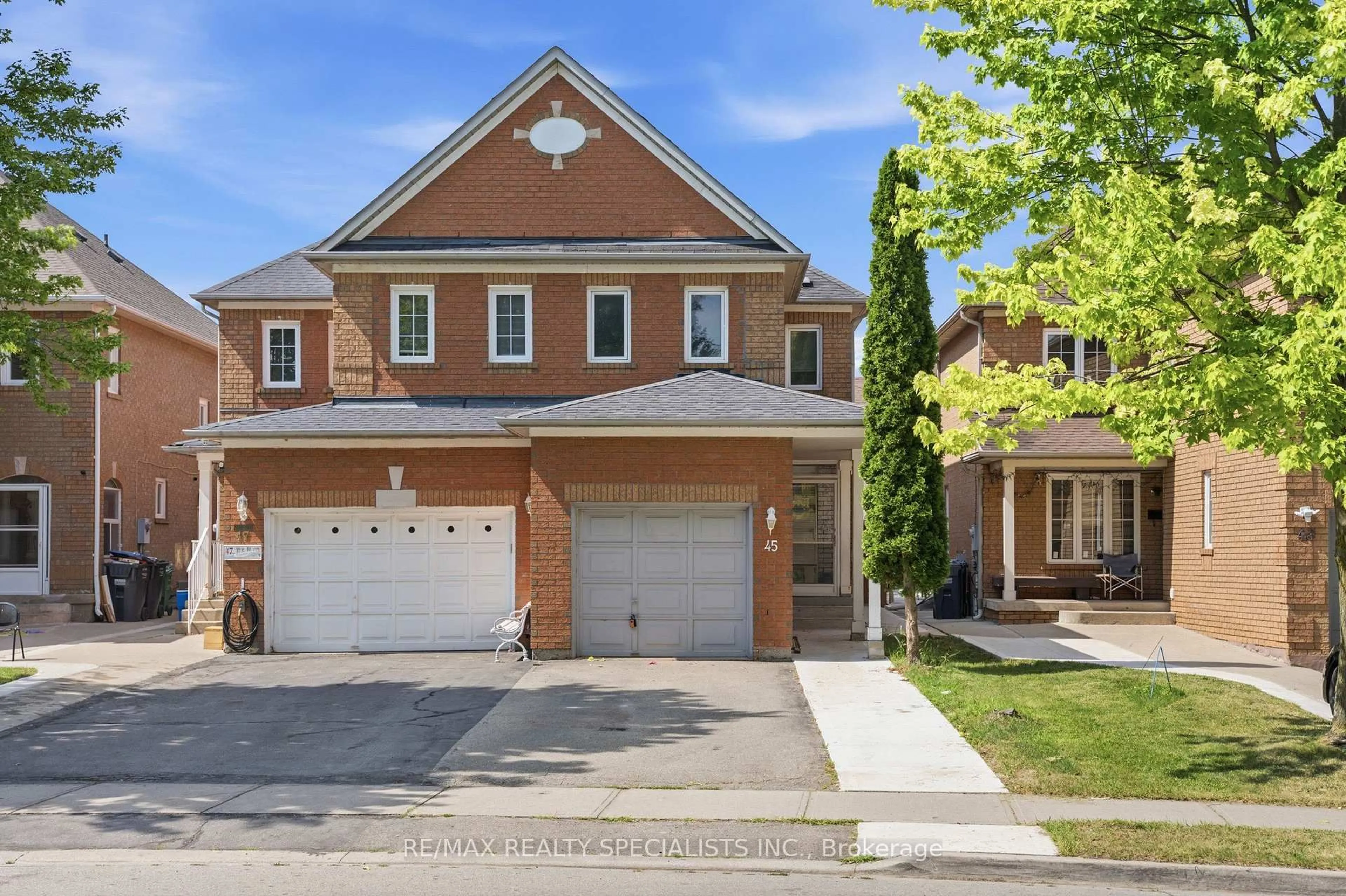 Home with brick exterior material, street for 45 Clover Bloom Rd, Brampton Ontario L6R 1S2