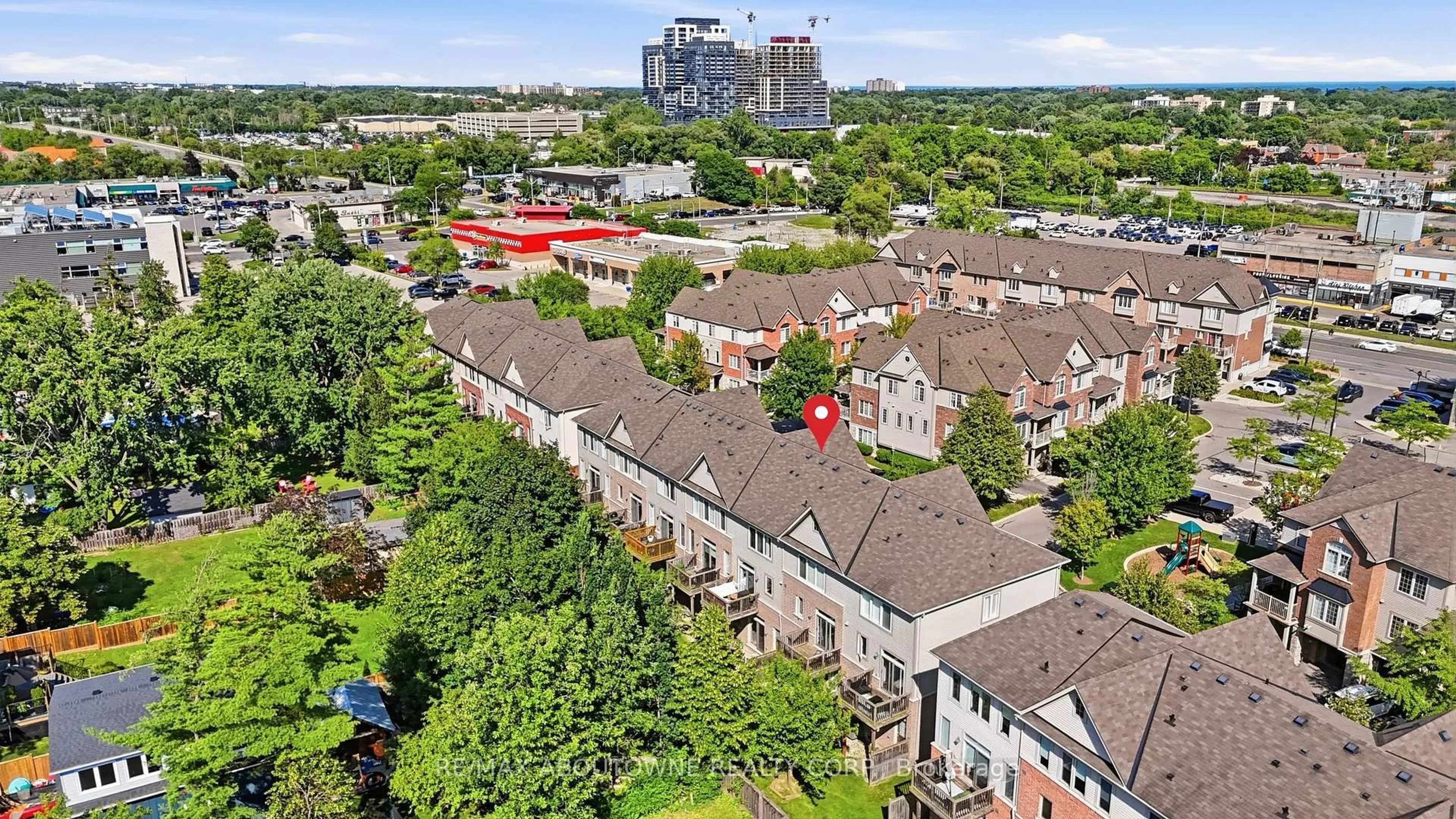 A pic from outside/outdoor area/front of a property/back of a property/a pic from drone, city buildings view from balcony for 1401 Plains Rd #63, Burlington Ontario L7R 0C2