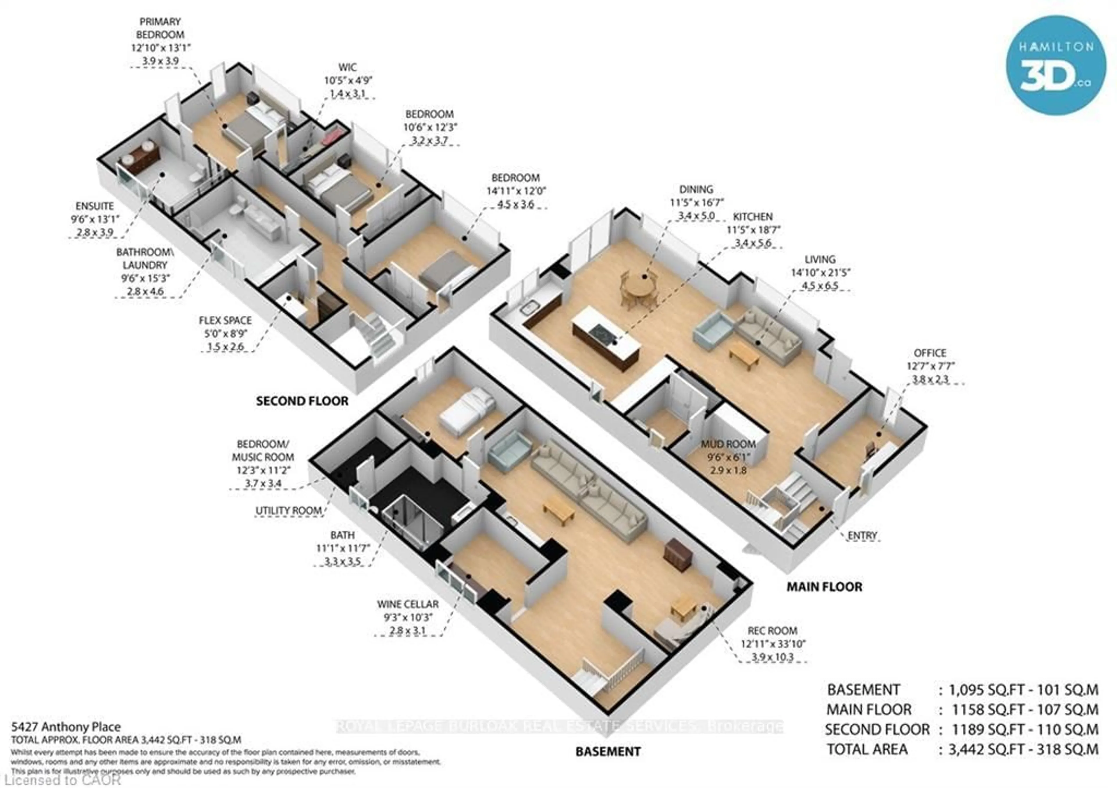Floor plan for 5427 ANTHONY Pl, Burlington Ontario L7L 3G9
