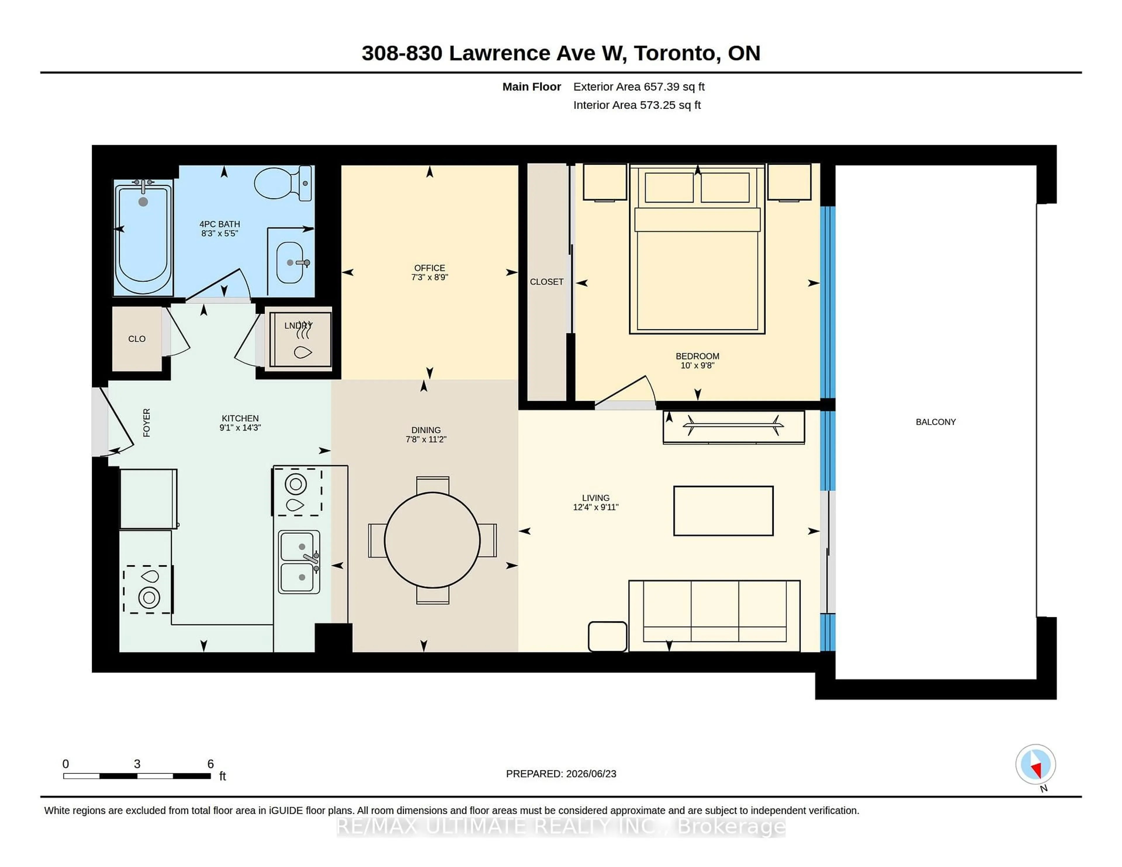 Floor plan for 830 Lawrence Ave #308, Toronto Ontario M6A 0B6