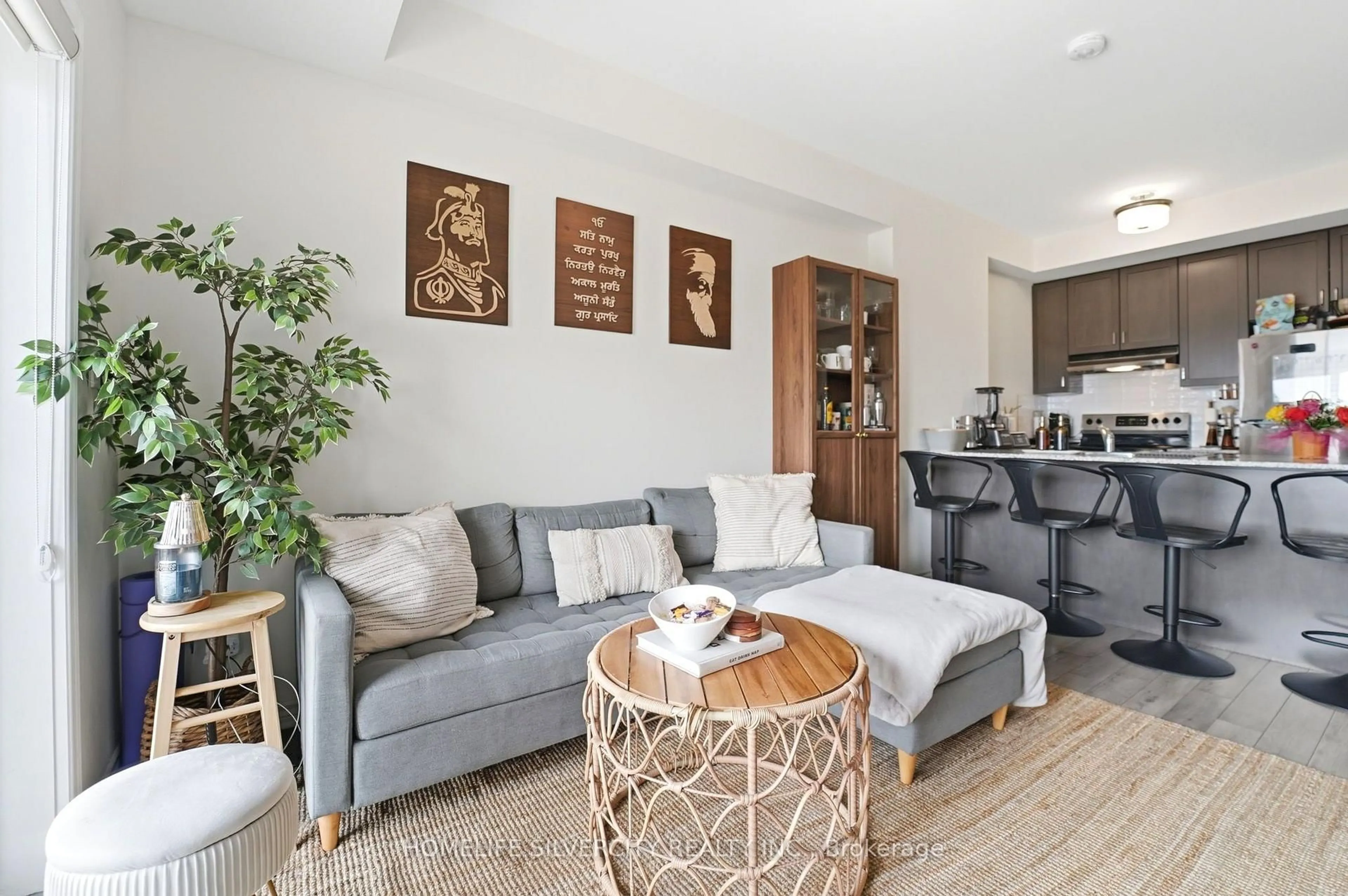 Living room with furniture, unknown for 200 Lagerfield Dr #604, Brampton Ontario L7A 5G5