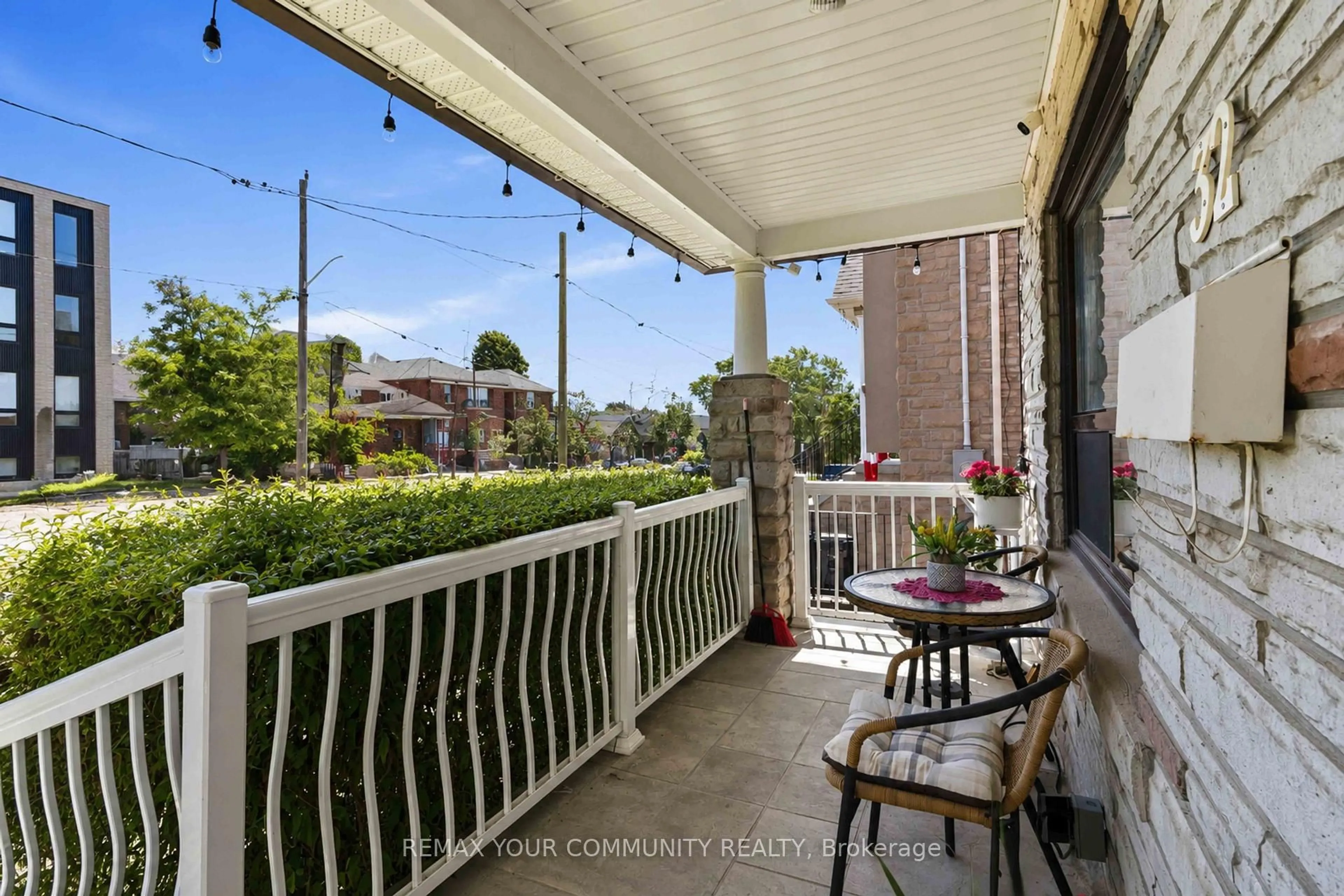 Balcony in the apartment, street for 32 Kirknewton Rd, Toronto Ontario M6E 3Y1