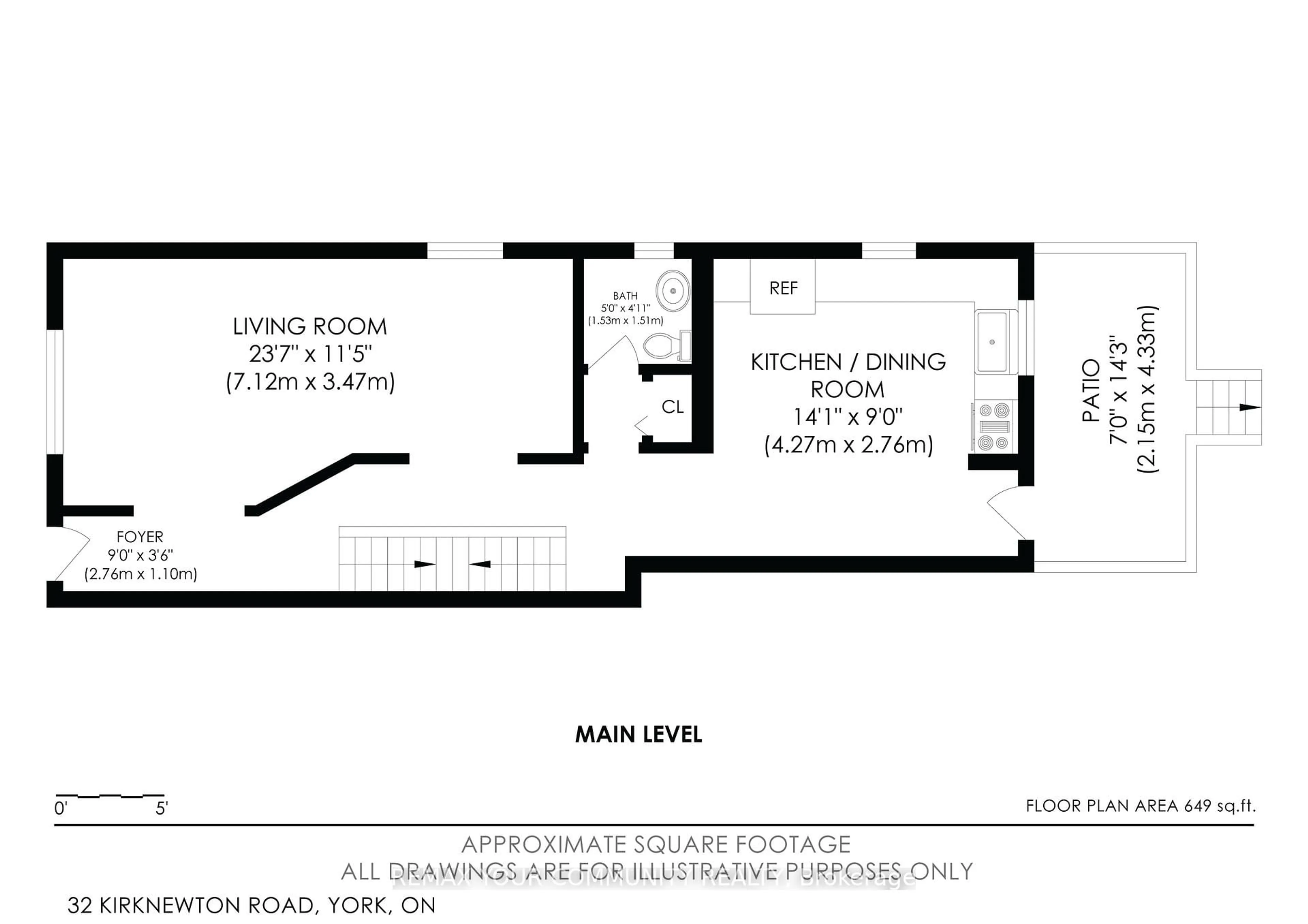 Floor plan for 32 Kirknewton Rd, Toronto Ontario M6E 3Y1