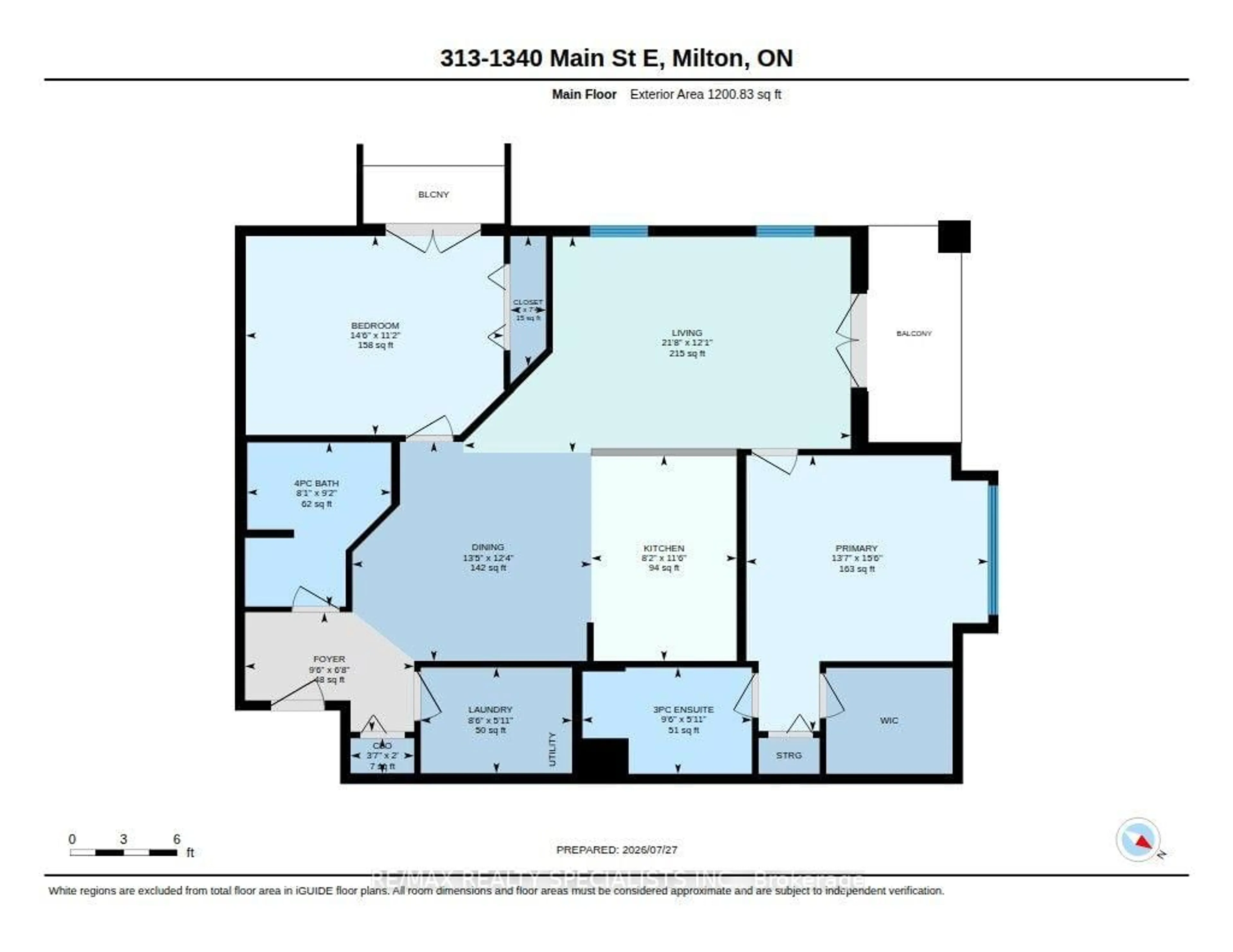 Floor plan for 1340 MAIN St #313, Milton Ontario L9T 7S6