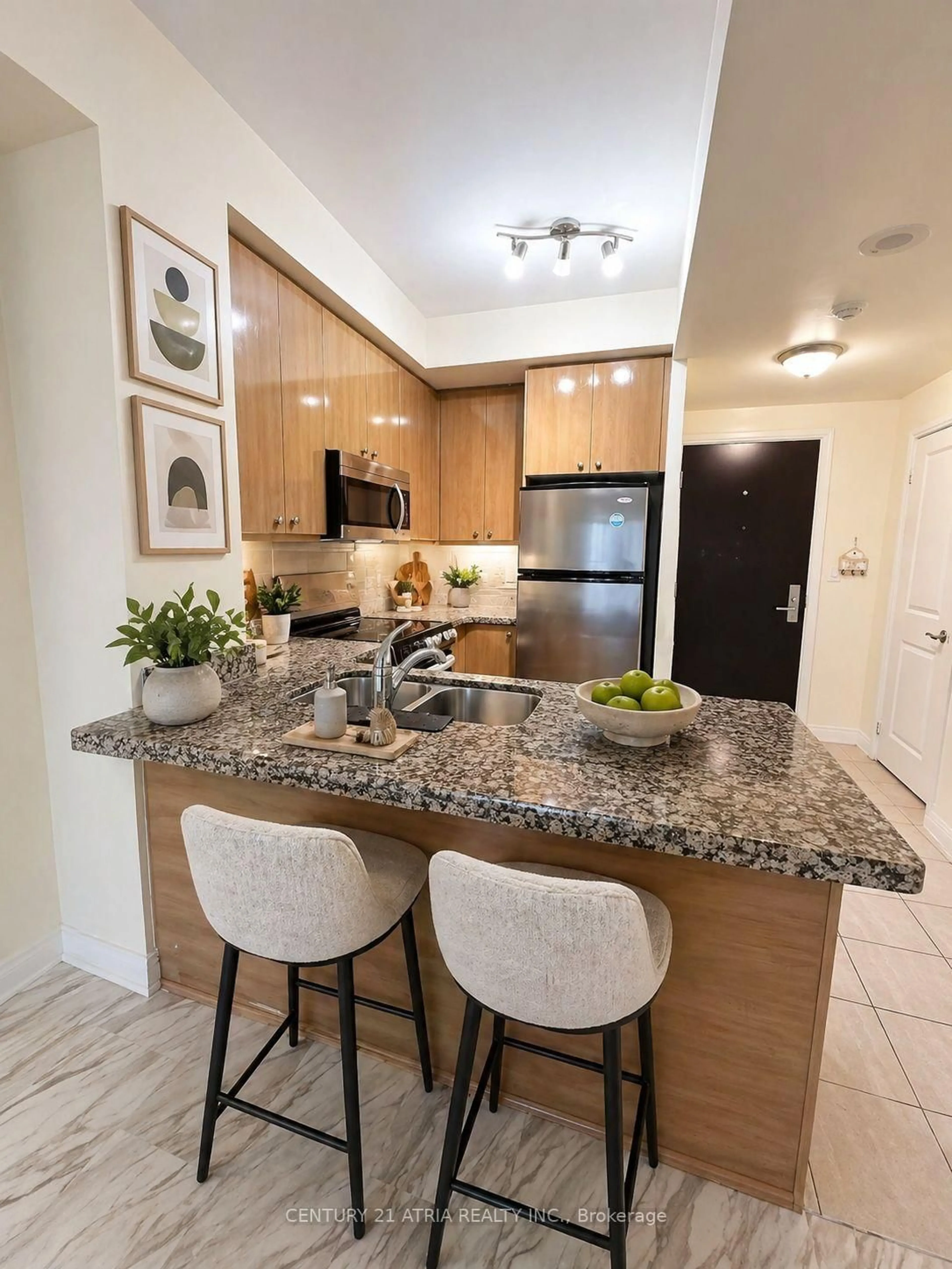 Open concept kitchen, ceramic/tile floor for 50 Absolute Ave #1101, Mississauga Ontario L4Z 0A4
