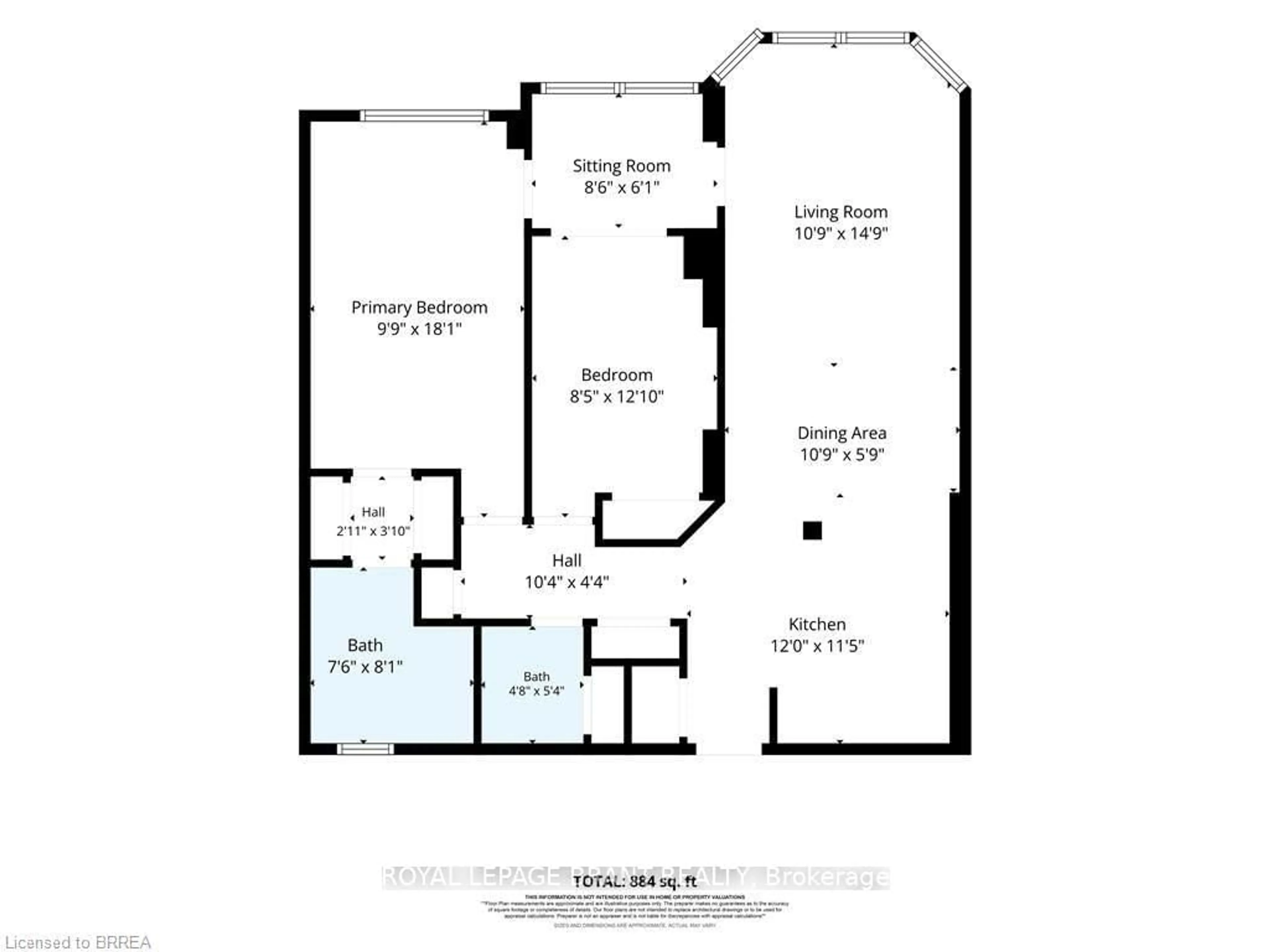 Floor plan for 1270 Maple Crossing Blvd #204, Burlington Ontario L7S 2J3