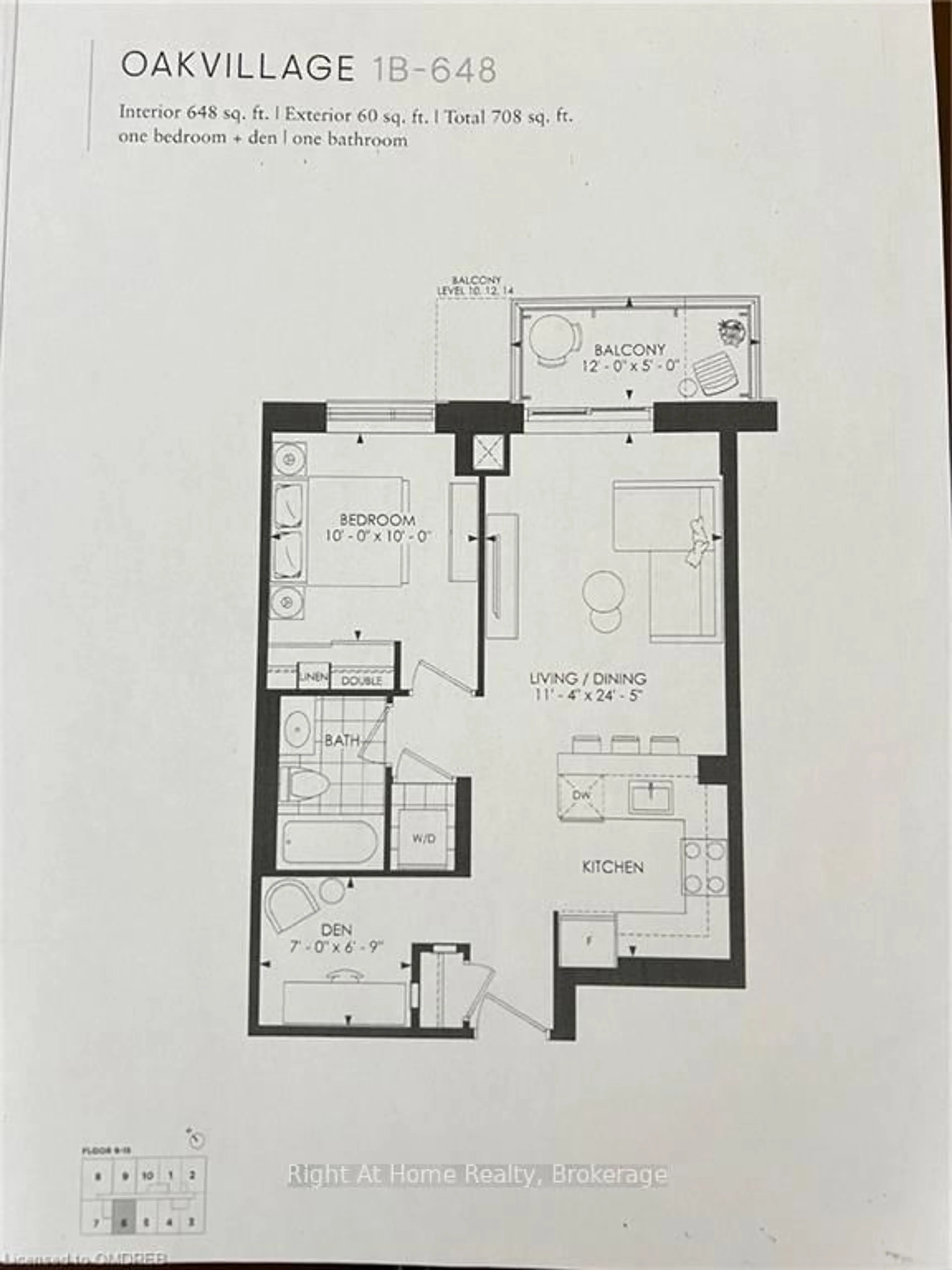 Floor plan for 345 WHEAT BOOM Dr #408, Oakville Ontario L6H 7X4