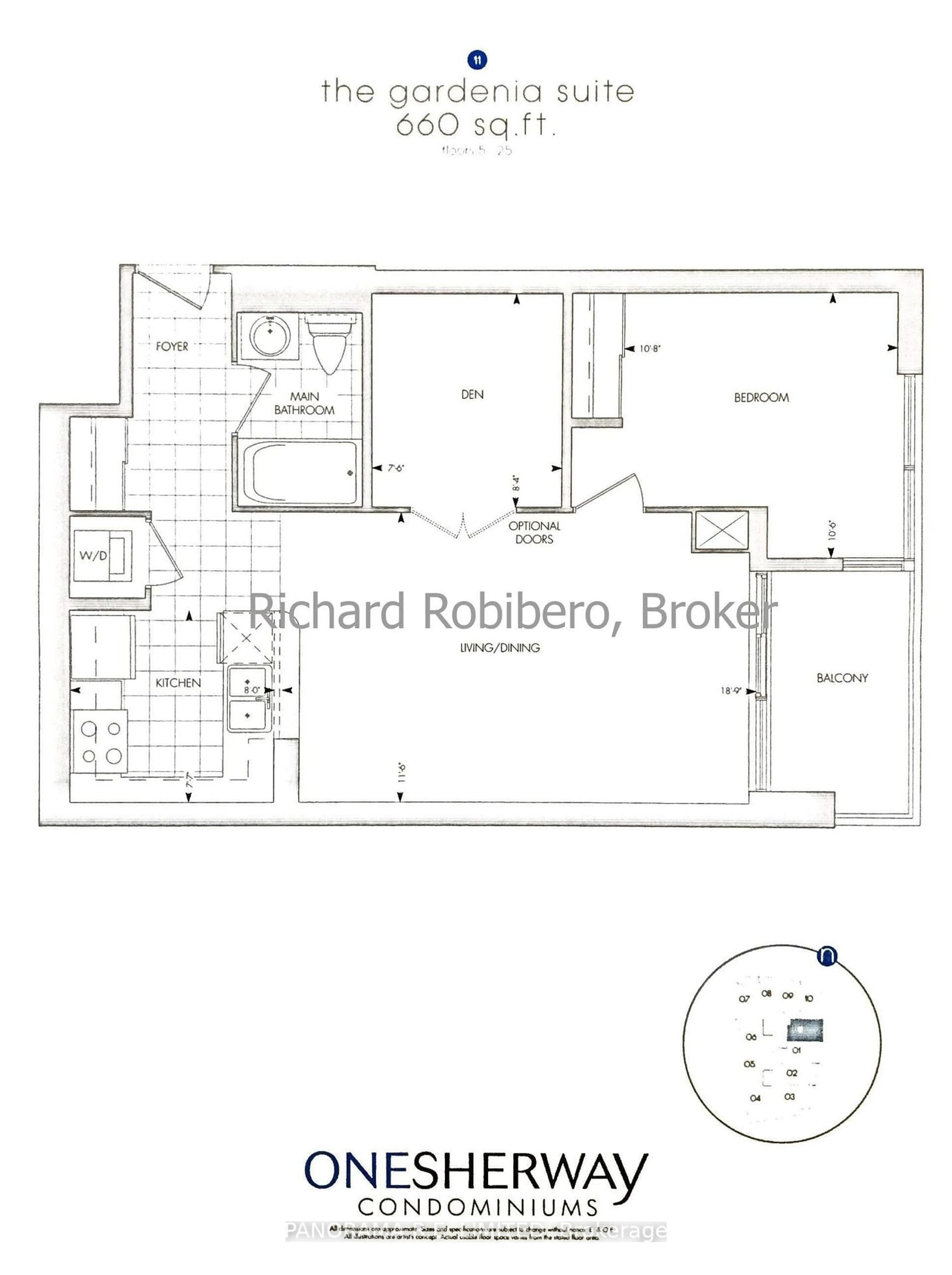 Floor plan for 235 Sherway Gardens Rd #2411, Toronto Ontario M9C 0A2