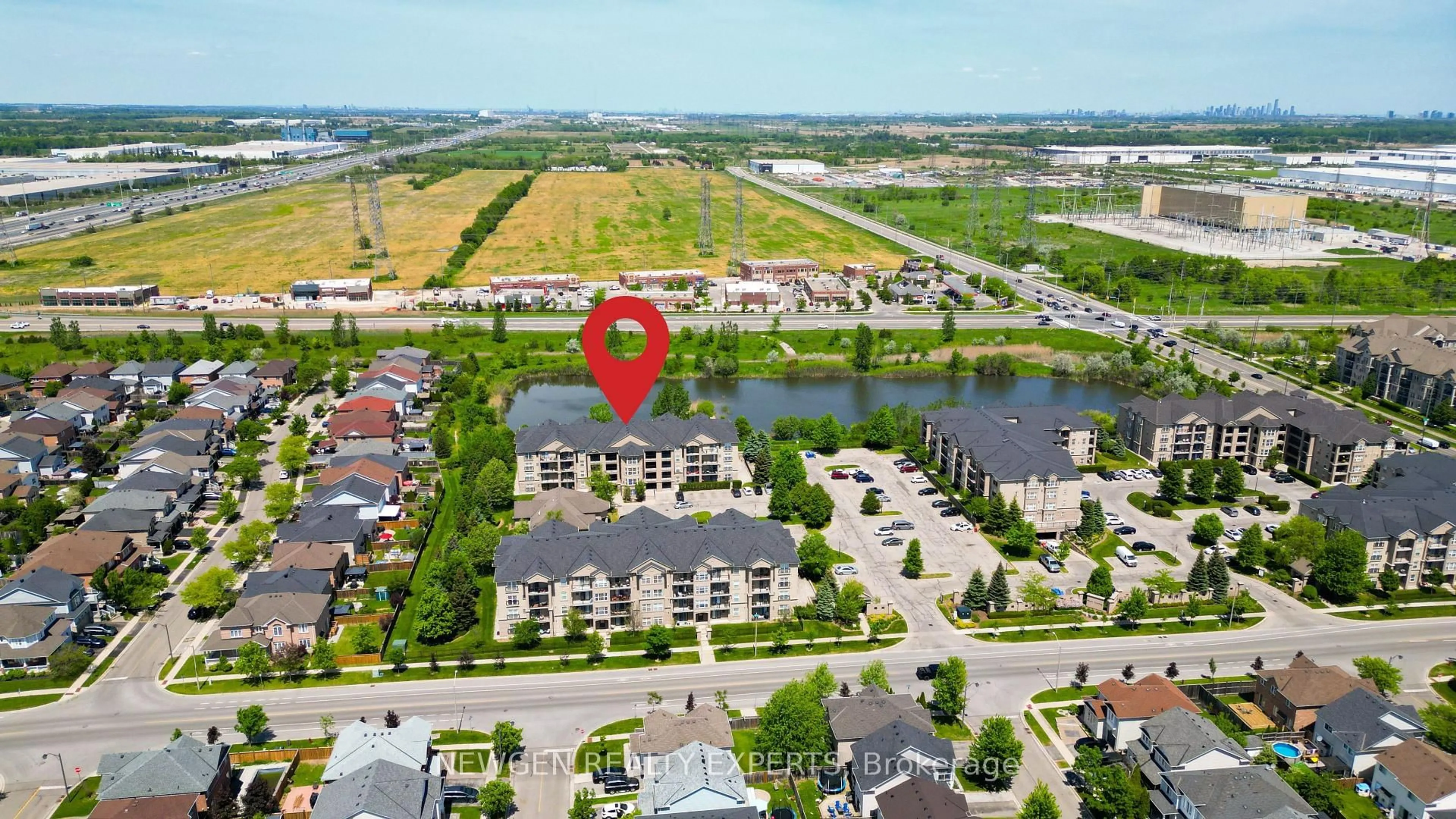 A pic from outside/outdoor area/front of a property/back of a property/a pic from drone, water/lake/river/ocean view for 1479 Maple Ave #405, Milton Ontario L9T 0B4