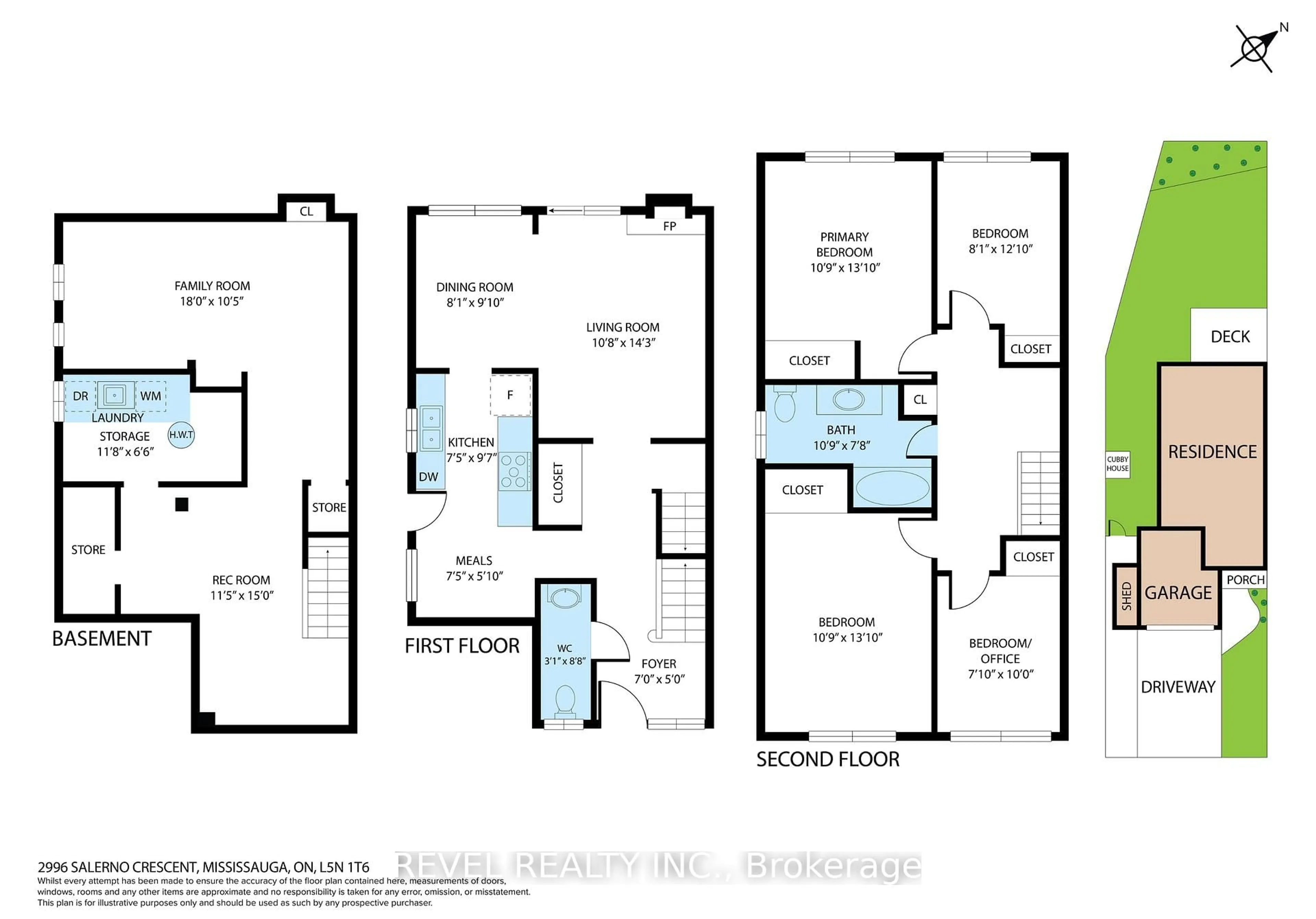 Floor plan for 2996 Salerno Cres, Mississauga Ontario L5N 1T6