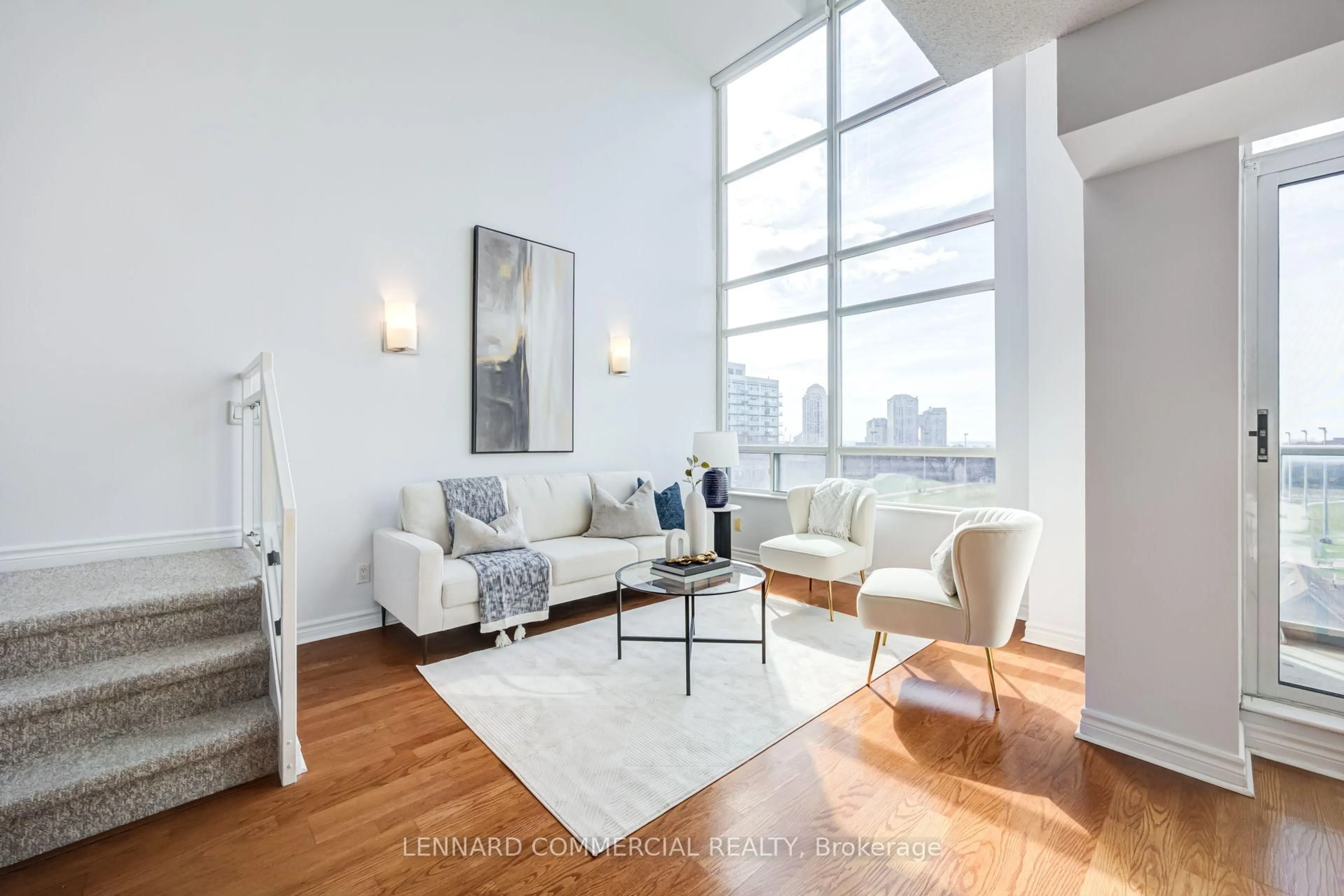 Living room with furniture, unknown for 200 Manitoba St #417, Toronto Ontario M8Y 3Y9