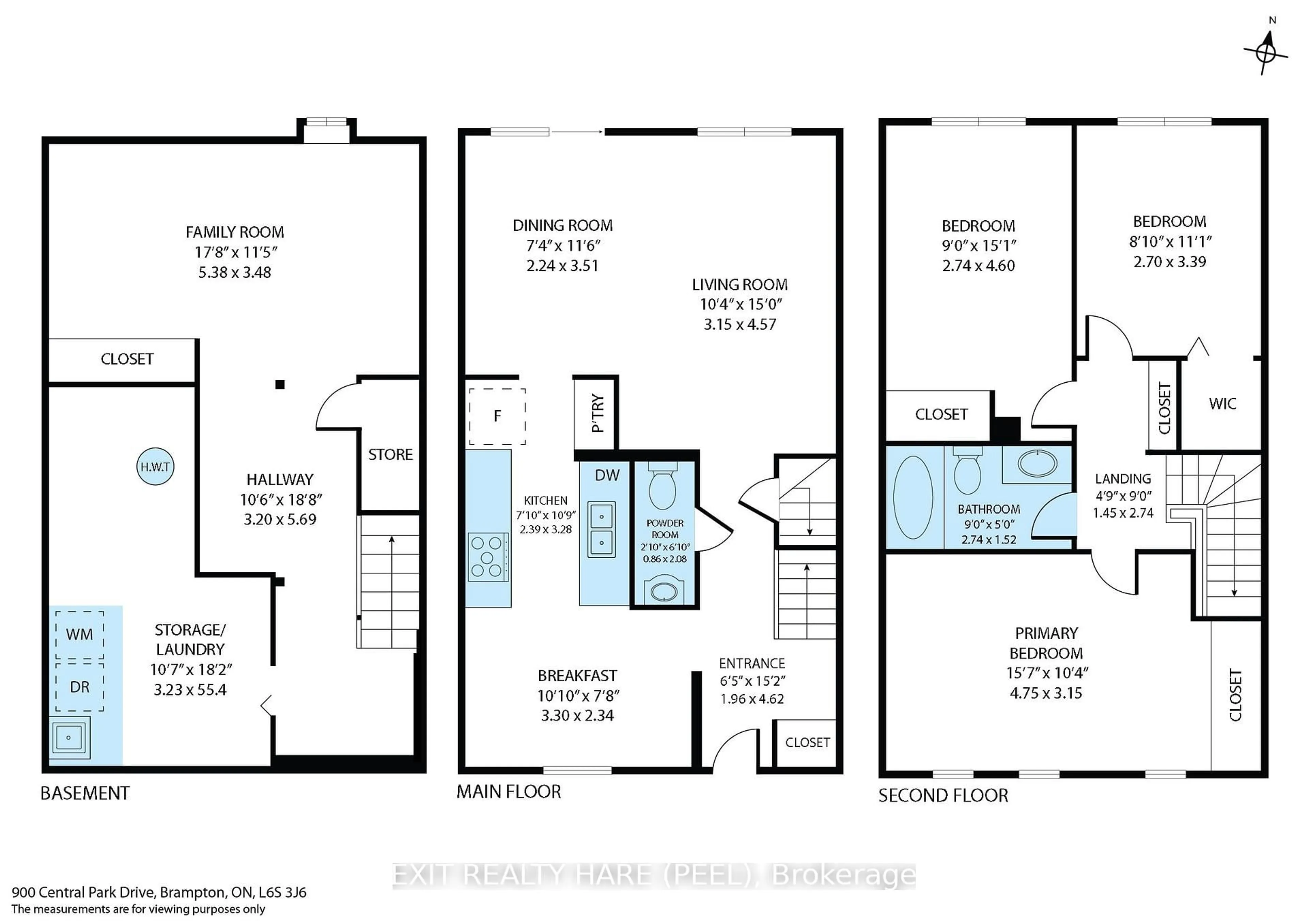 Floor plan for 900 Central Park Dr #78, Brampton Ontario L6S 3J6