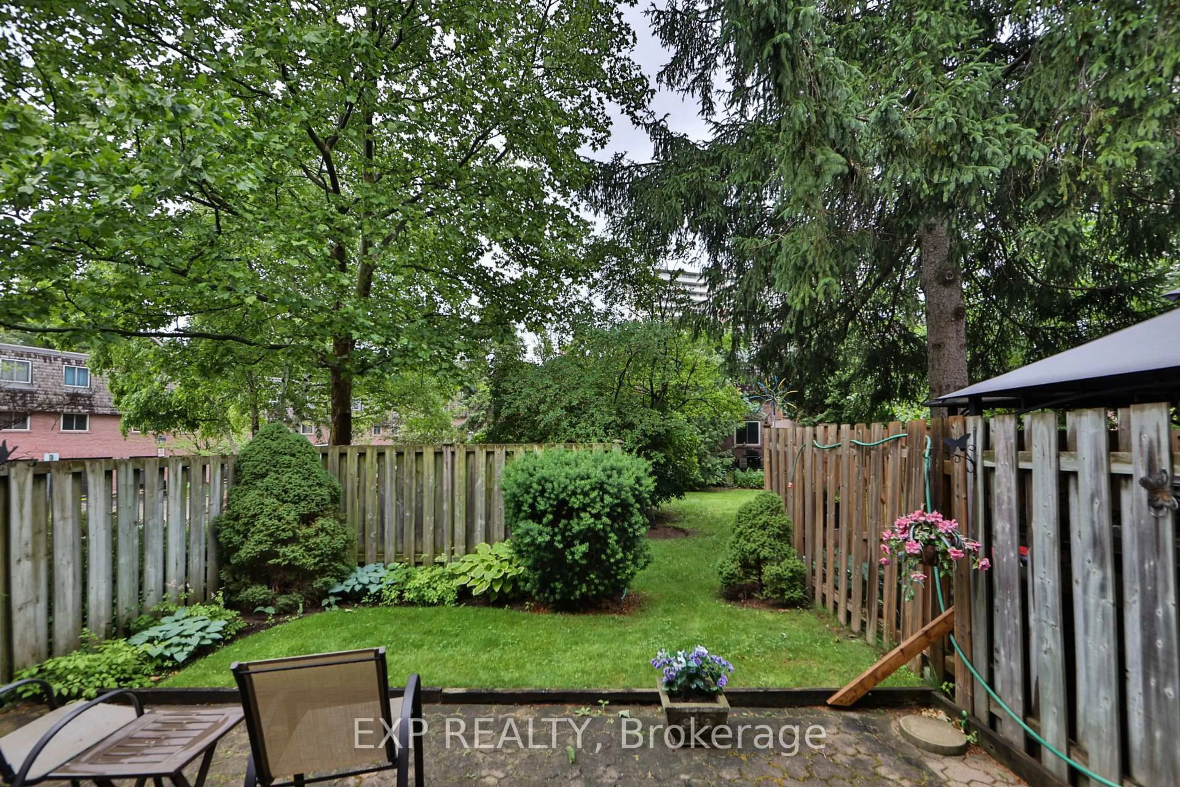 Patio, forest/trees view for 2145 Sherobee Rd #86, Mississauga Ontario L5A 3G8