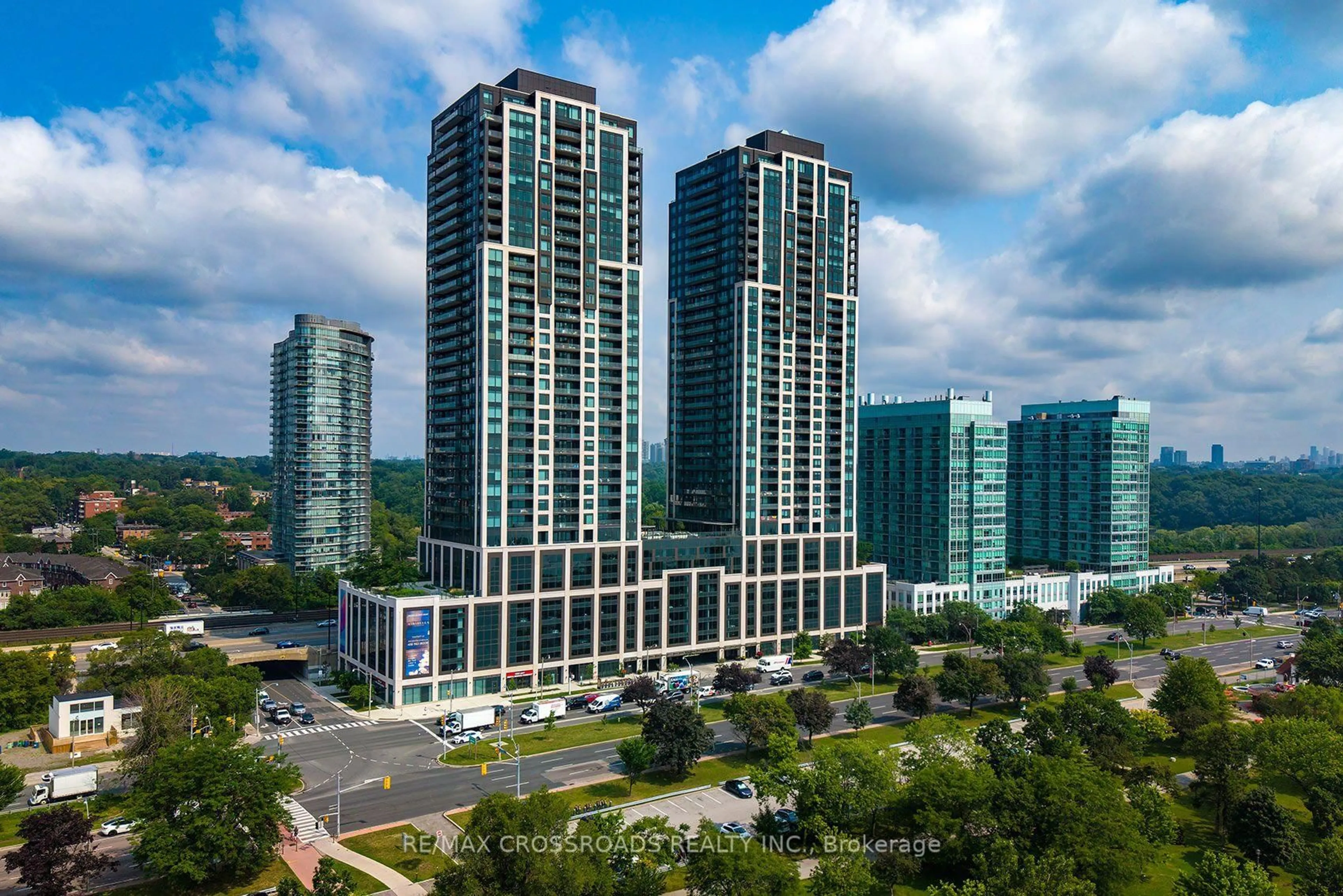 A pic from outside/outdoor area/front of a property/back of a property/a pic from drone, city buildings view from balcony for 1928 Lake Shore Blvd #2109, Toronto Ontario M6S 0B1