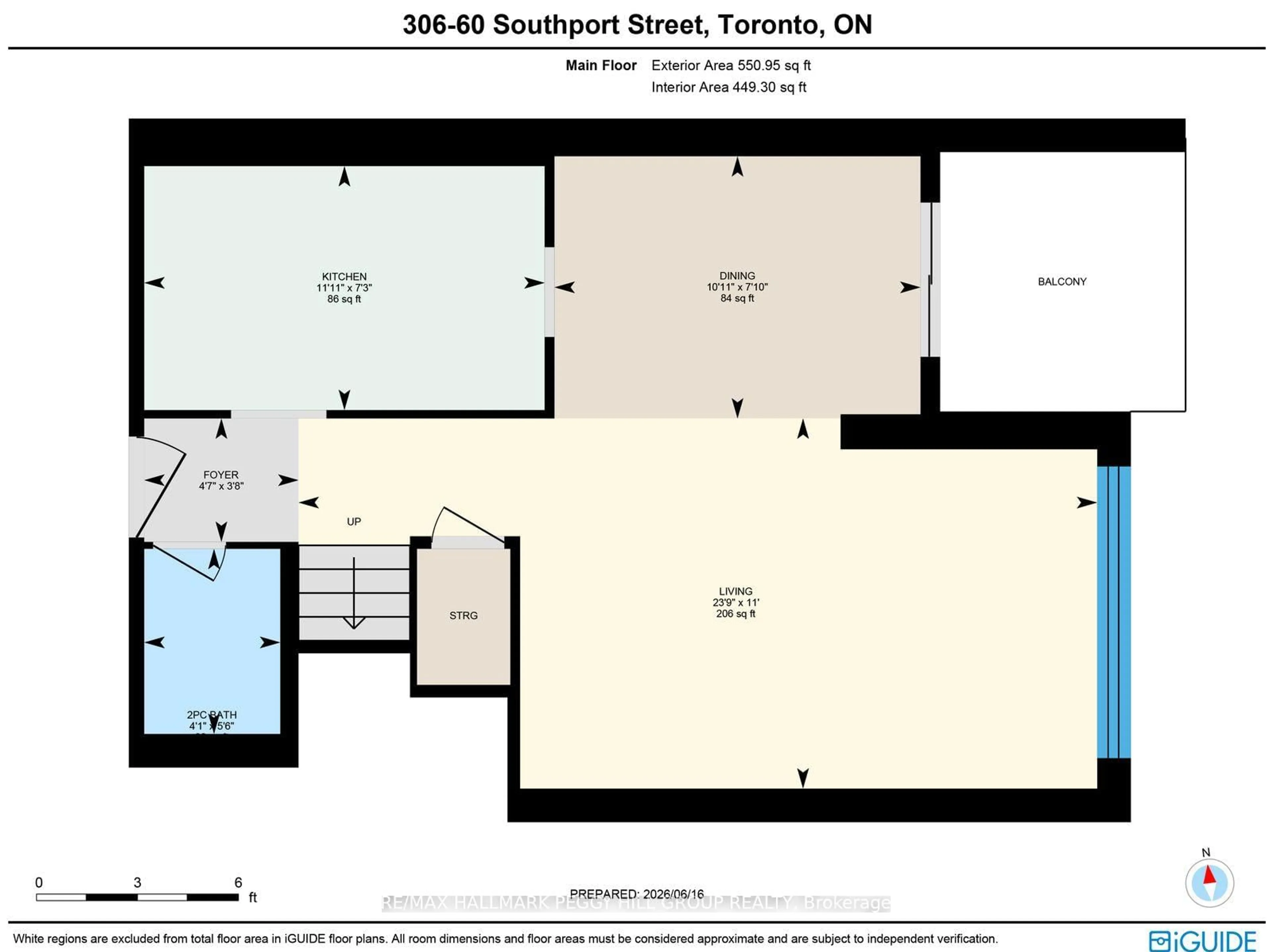 Floor plan for 60 Southport St #306, Toronto Ontario M6S 3N4