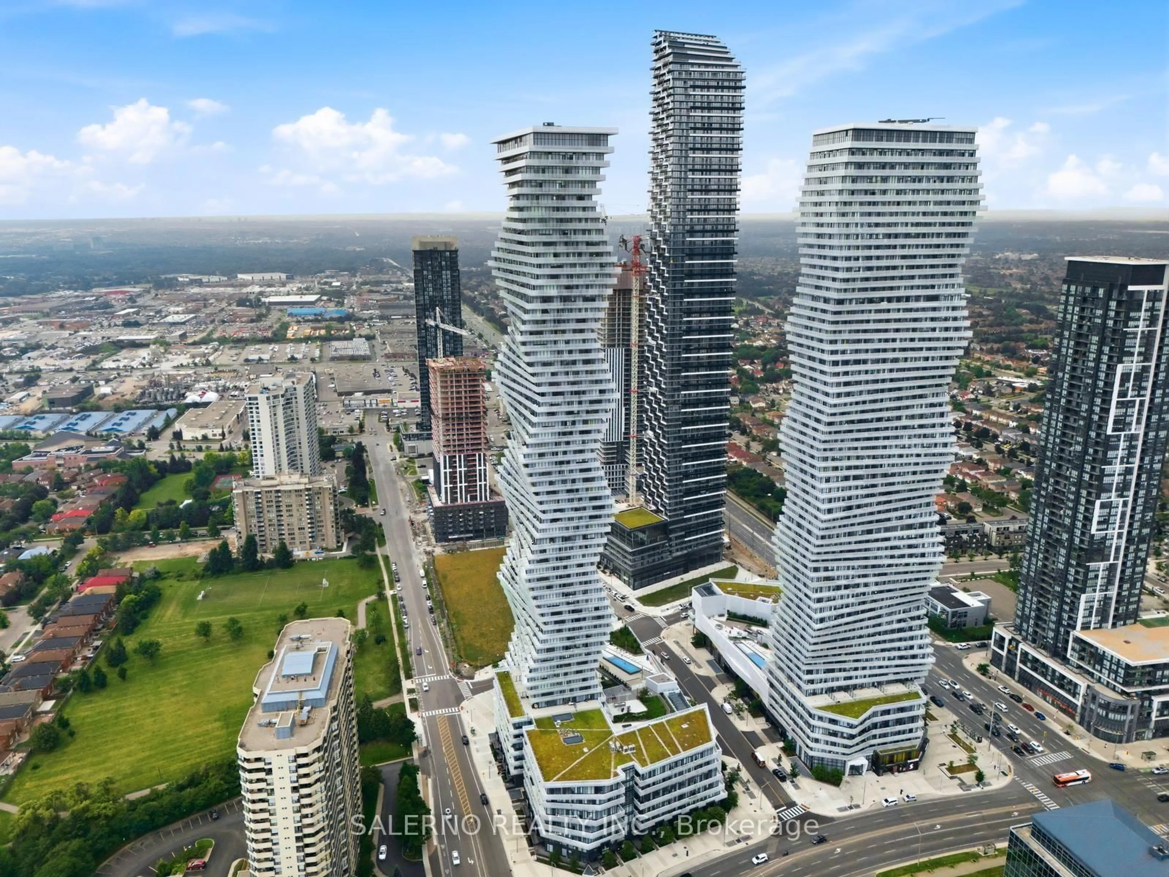 A pic from outside/outdoor area/front of a property/back of a property/a pic from drone, city buildings view from balcony for 3883 Quartz Rd #5702, Mississauga Ontario L5B 4M6