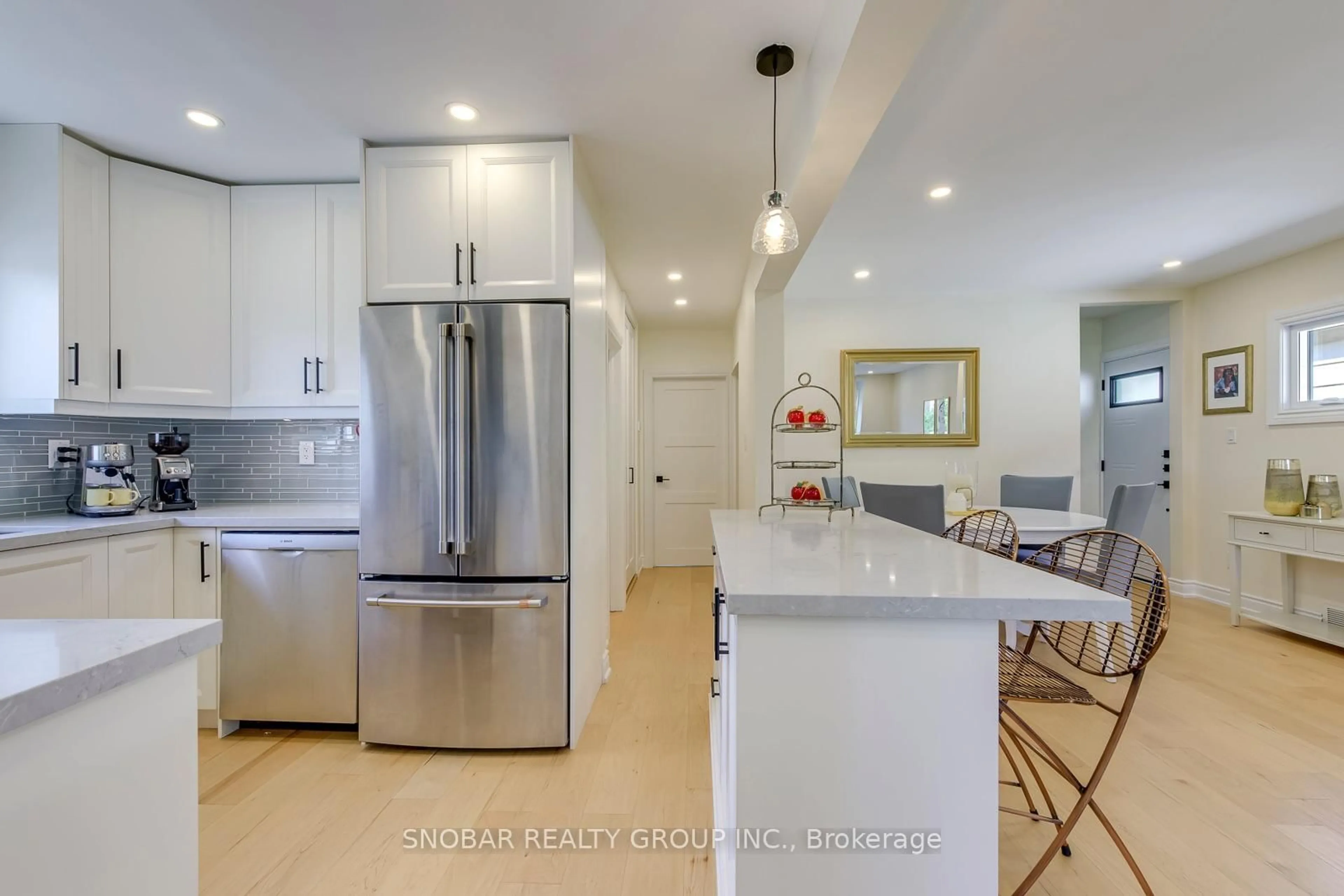 Open concept kitchen, ceramic/tile floor for 2257 Lawrence Ave, Toronto Ontario M9P 2A4