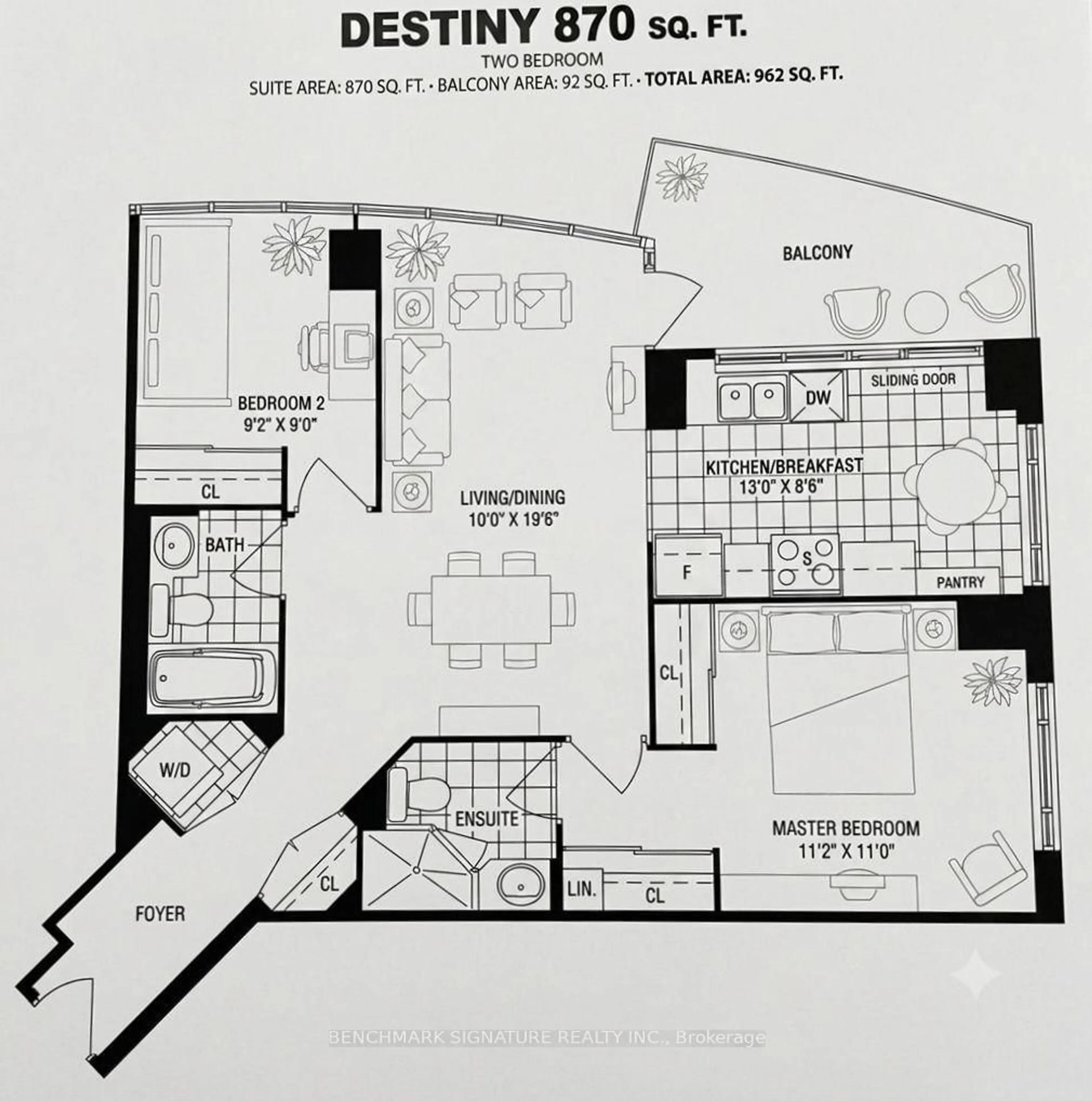 Floor plan for 80 Absolute Ave #1403, Mississauga Ontario L4Z 0A5