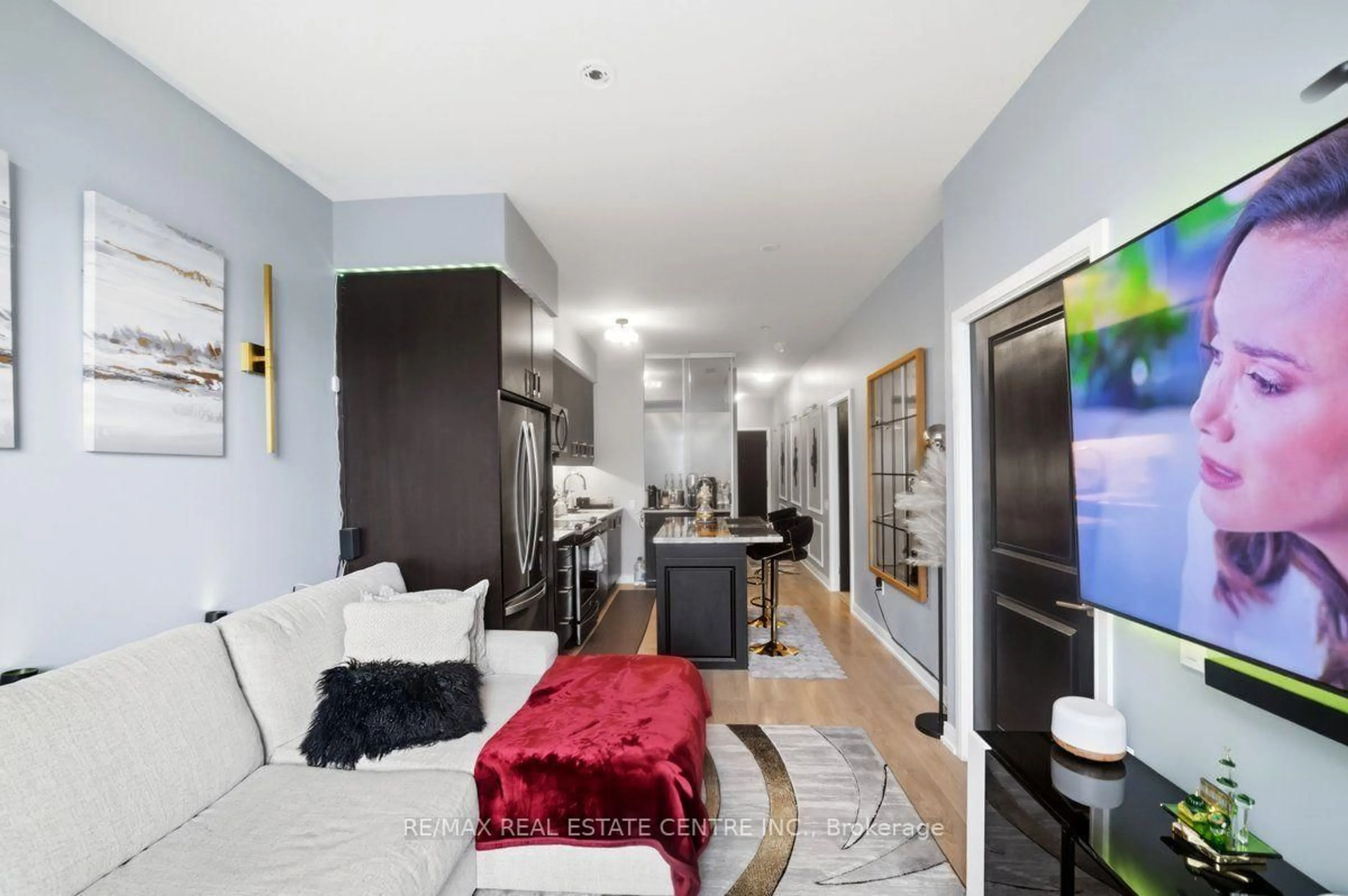 Living room with furniture, unknown for 8 Nahani Way 304 Way, Mississauga Ontario L4Z 4J8