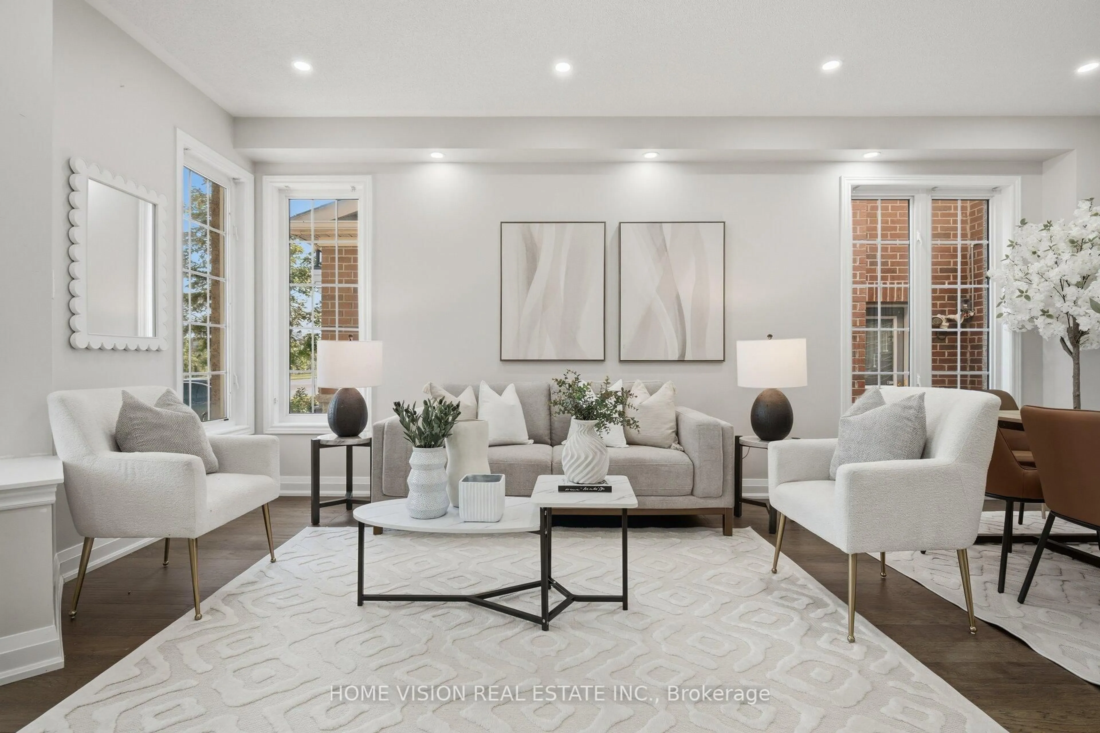 Living room with furniture, ceramic/tile floor for 392 Father Tobin Rd, Brampton Ontario L6R 0S1