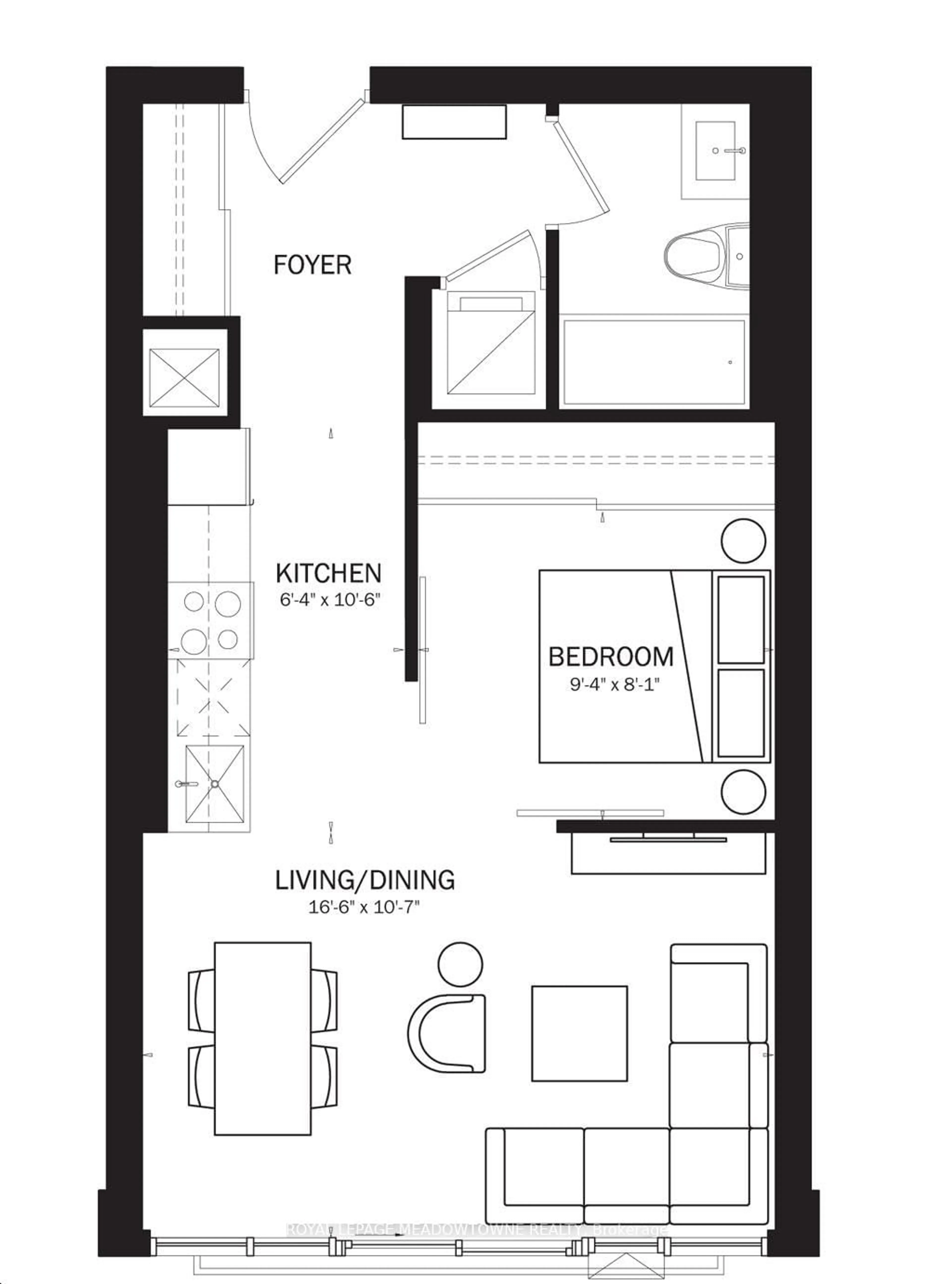 Floor plan for 1808 St. Clair Ave #712, Toronto Ontario M6N 1J5
